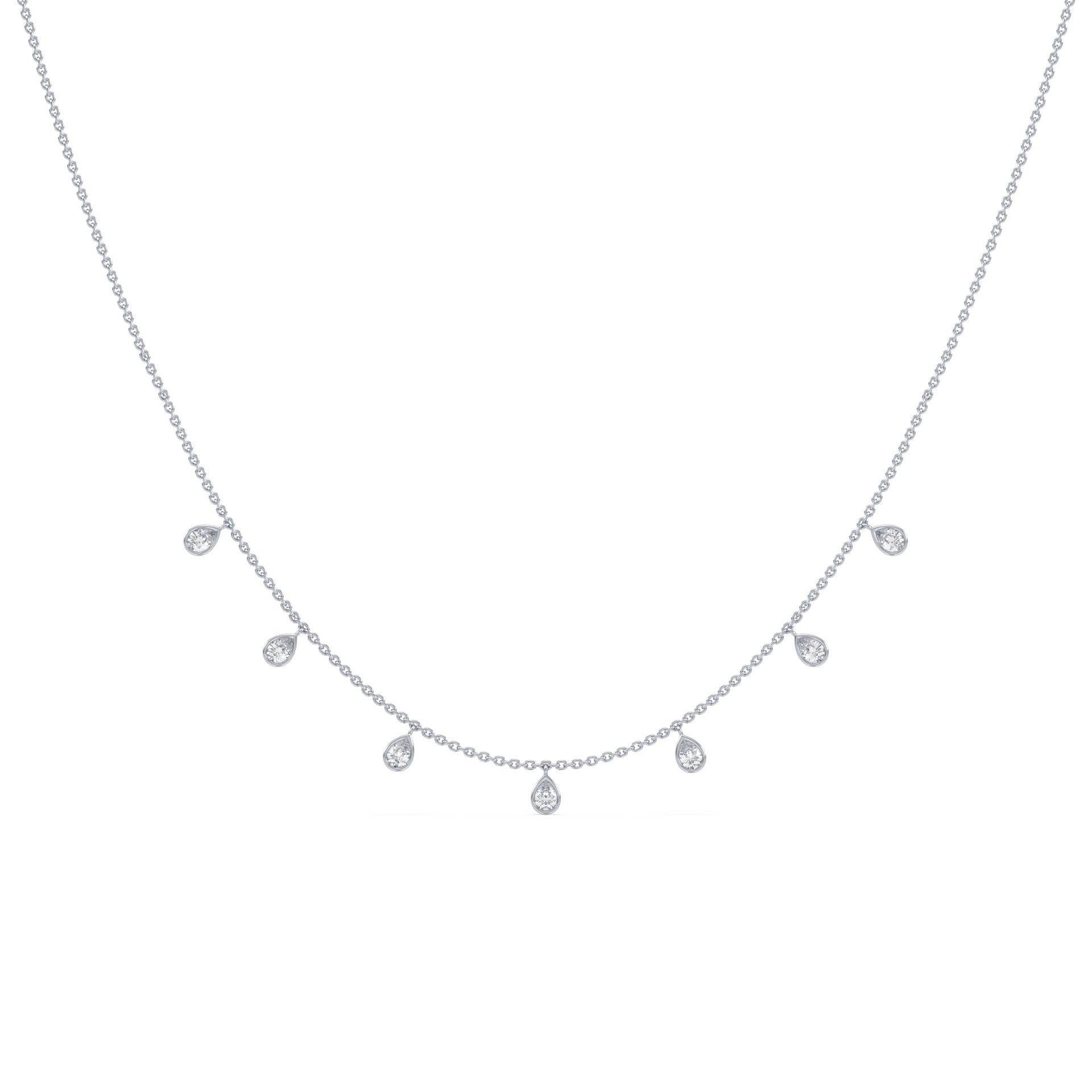 Sophia Pear Lab Grown Diamond Bezel Droplet Necklace
