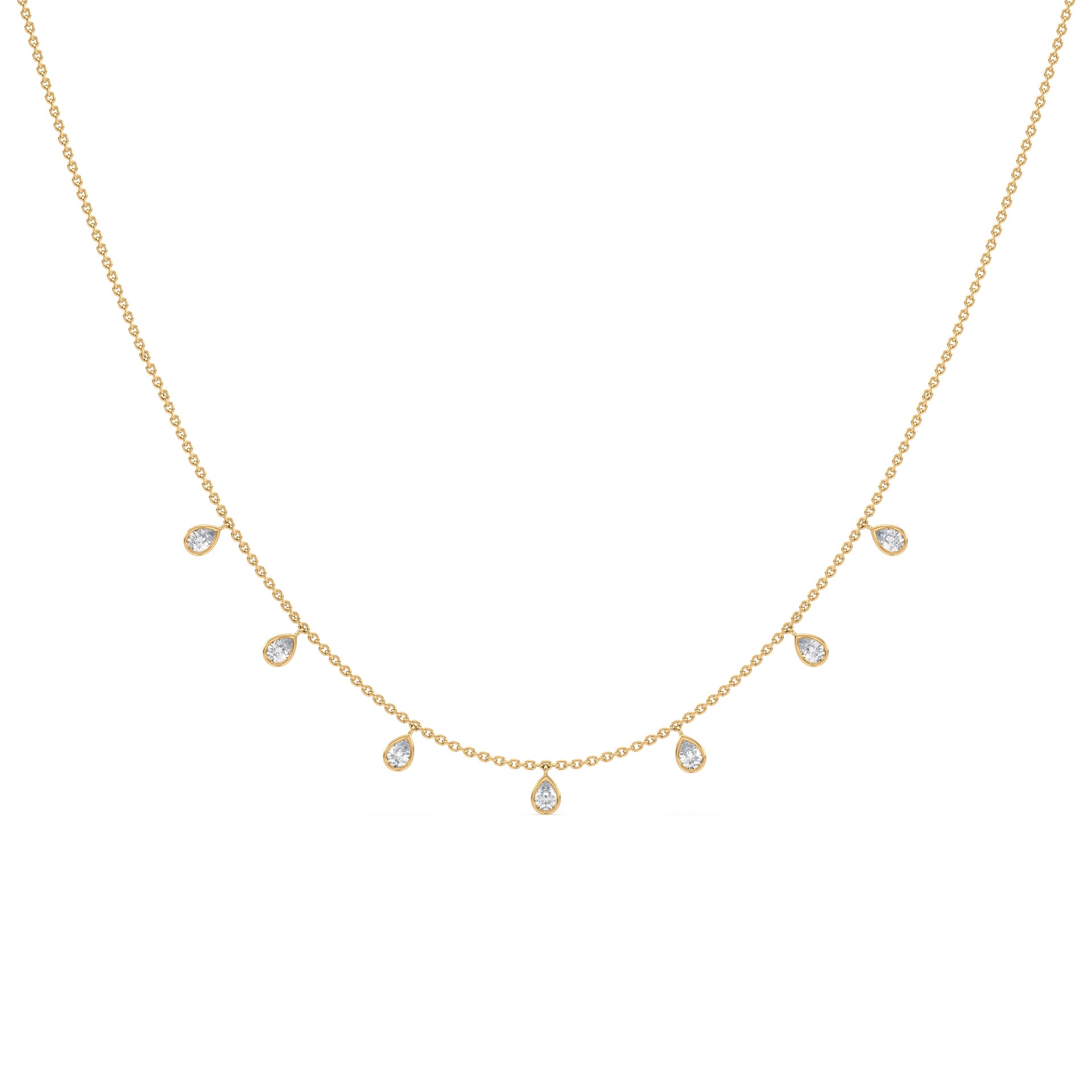 Sophia Pear Lab Grown Diamond Bezel Droplet Necklace