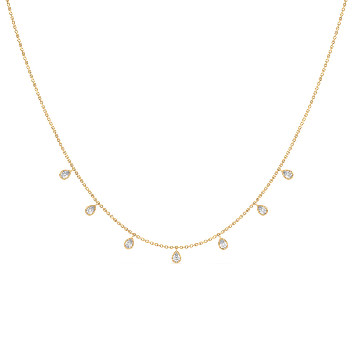 Sophia Pear Lab Grown Diamond Bezel Droplet Necklace