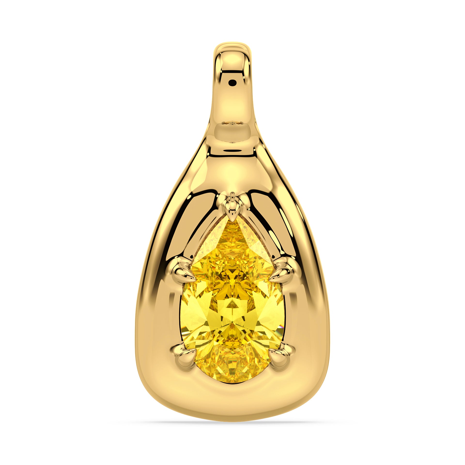 Rory Yellow Pear Lab Grown Diamond Bubble Bezel Prong Pendant