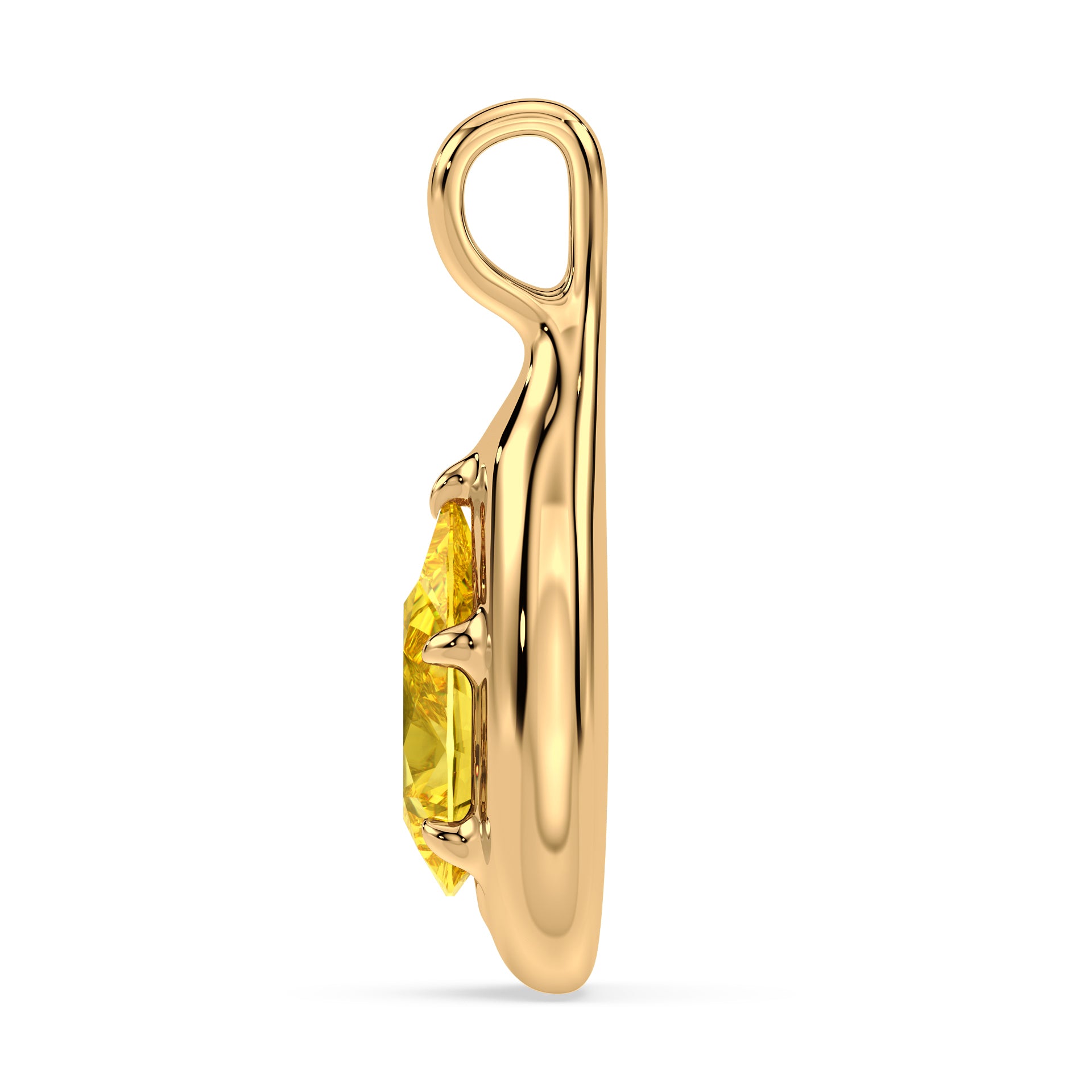 Rory Yellow Pear Lab Grown Diamond Bubble Bezel Prong Pendant