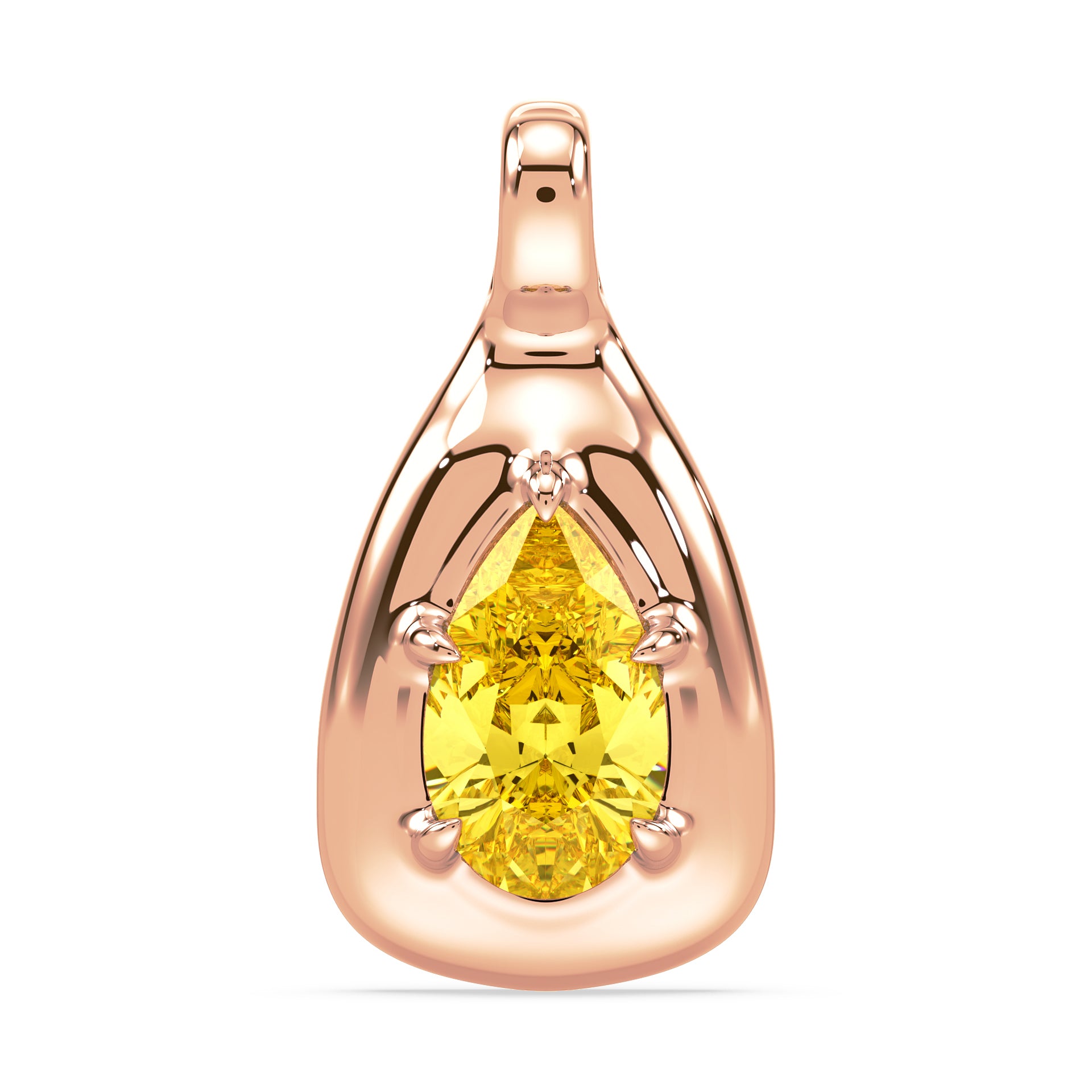Rory Yellow Pear Lab Grown Diamond Bubble Bezel Prong Pendant
