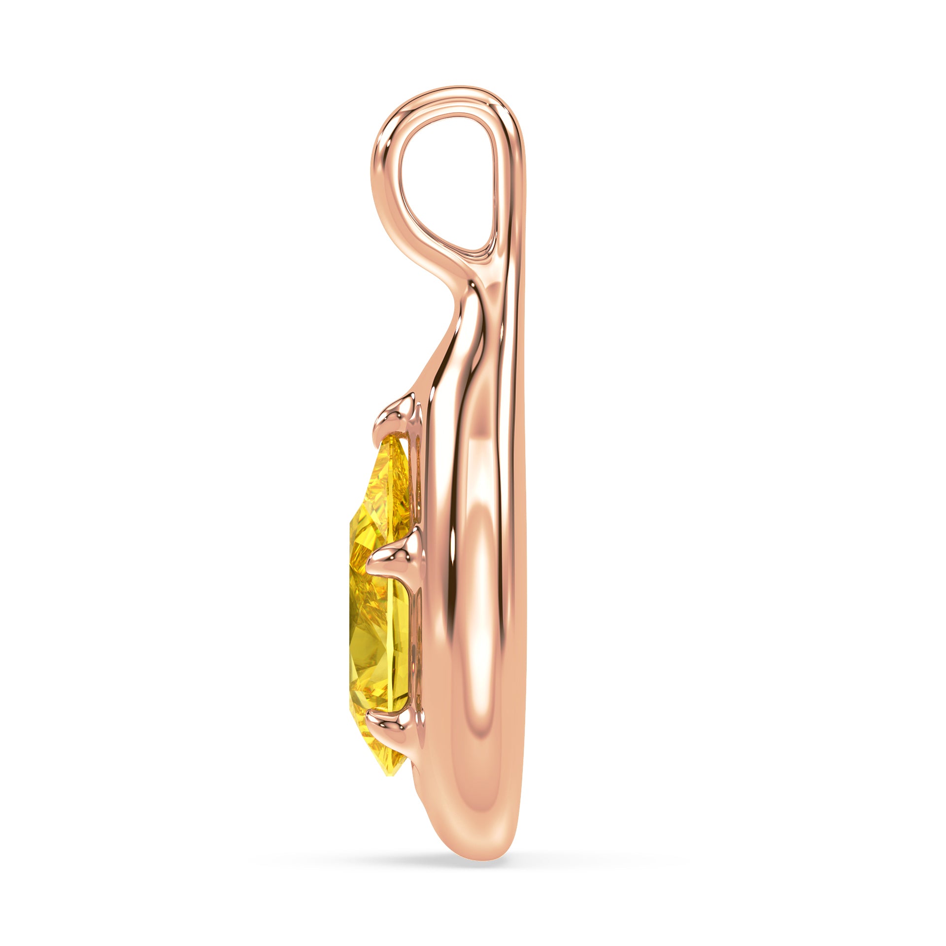 Rory Yellow Pear Lab Grown Diamond Bubble Bezel Prong Pendant