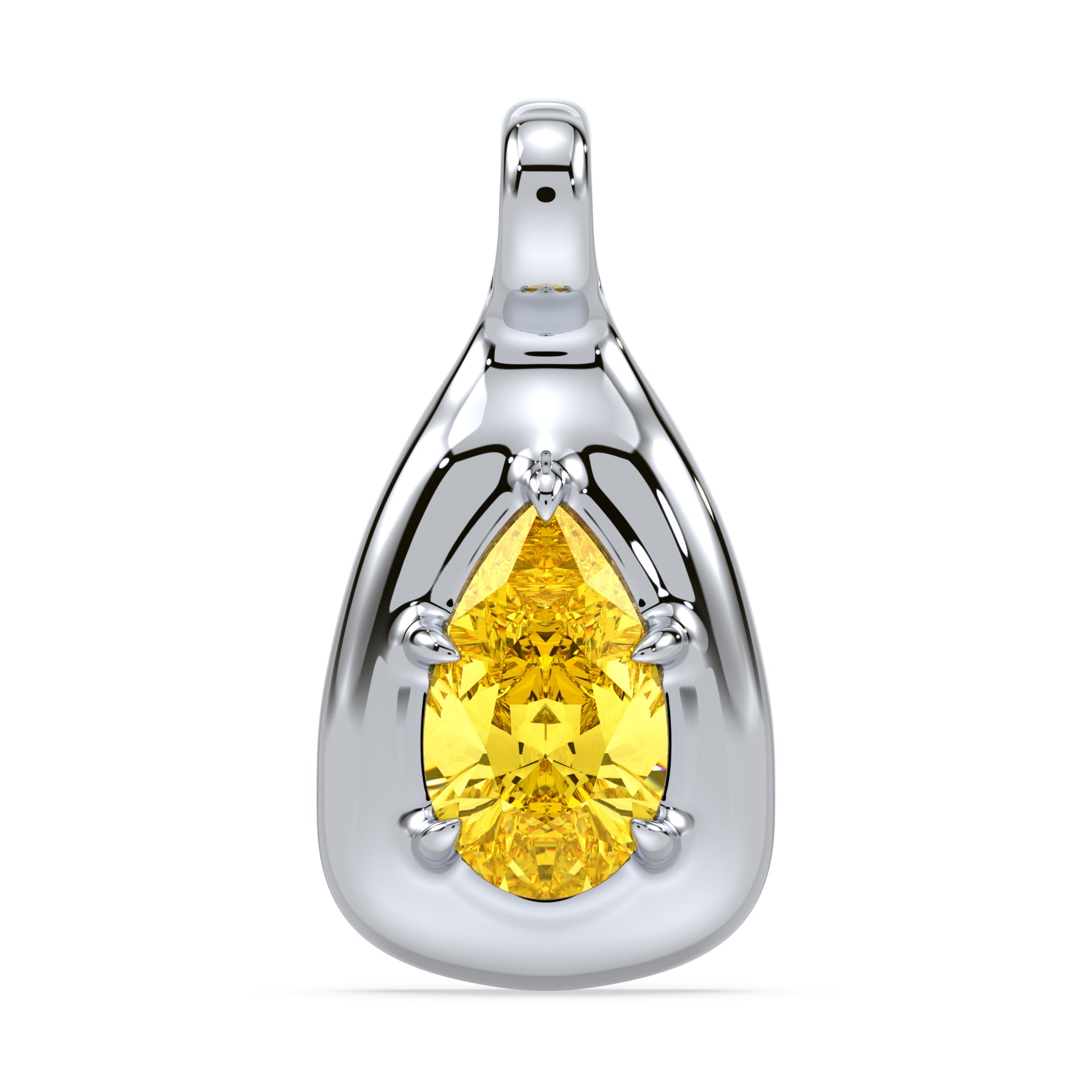 Rory Yellow Pear Lab Grown Diamond Bubble Bezel Prong Pendant