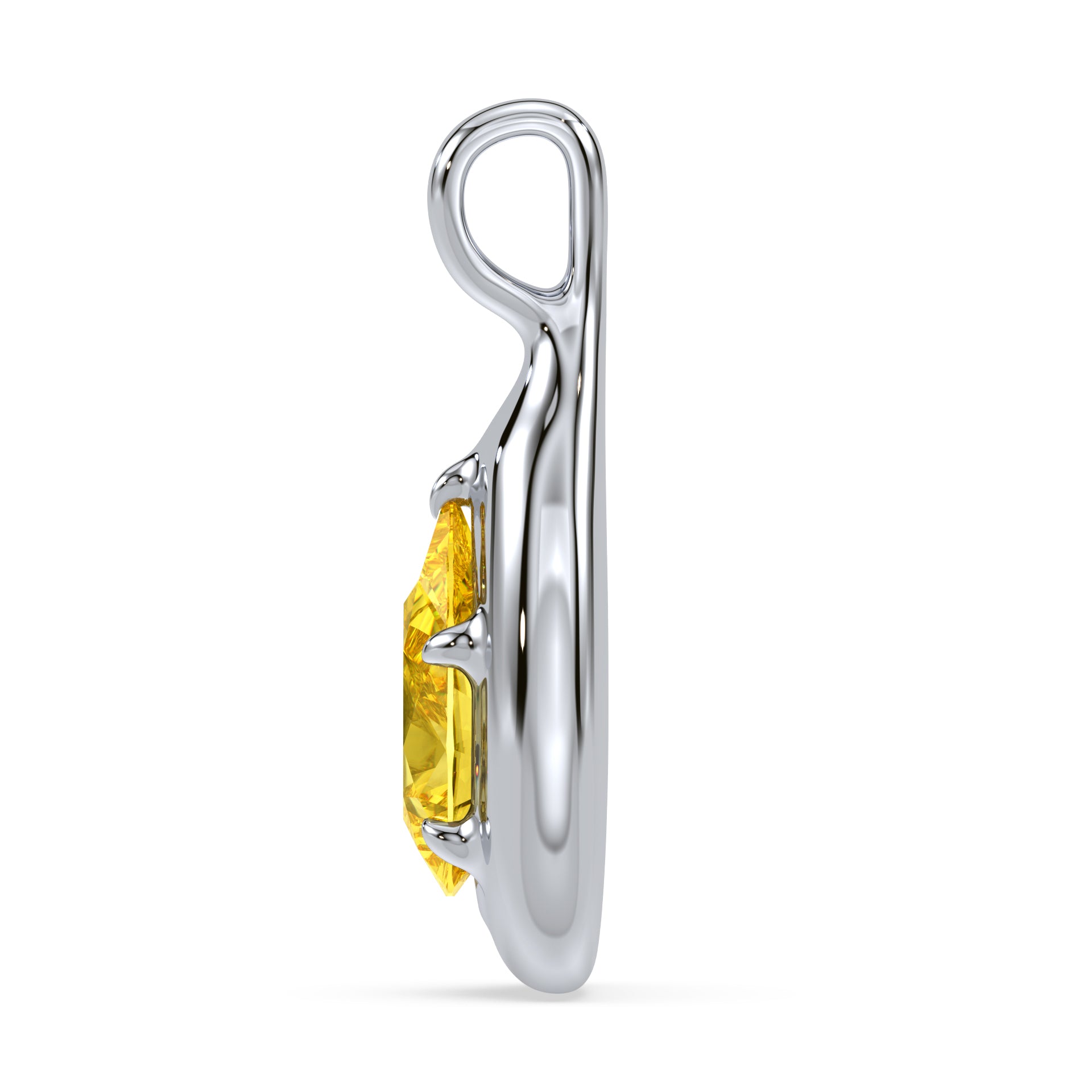 Rory Yellow Pear Lab Grown Diamond Bubble Bezel Prong Pendant