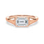 Dylan East West Emerald Lab Grown Diamond Bezel Prong Ring