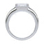 Dylan East West Emerald Lab Grown Diamond Bezel Prong Ring