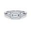 Dylan East West Emerald Lab Grown Diamond Bezel Prong Ring