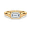 Dylan East West Emerald Lab Grown Diamond Bezel Prong Ring