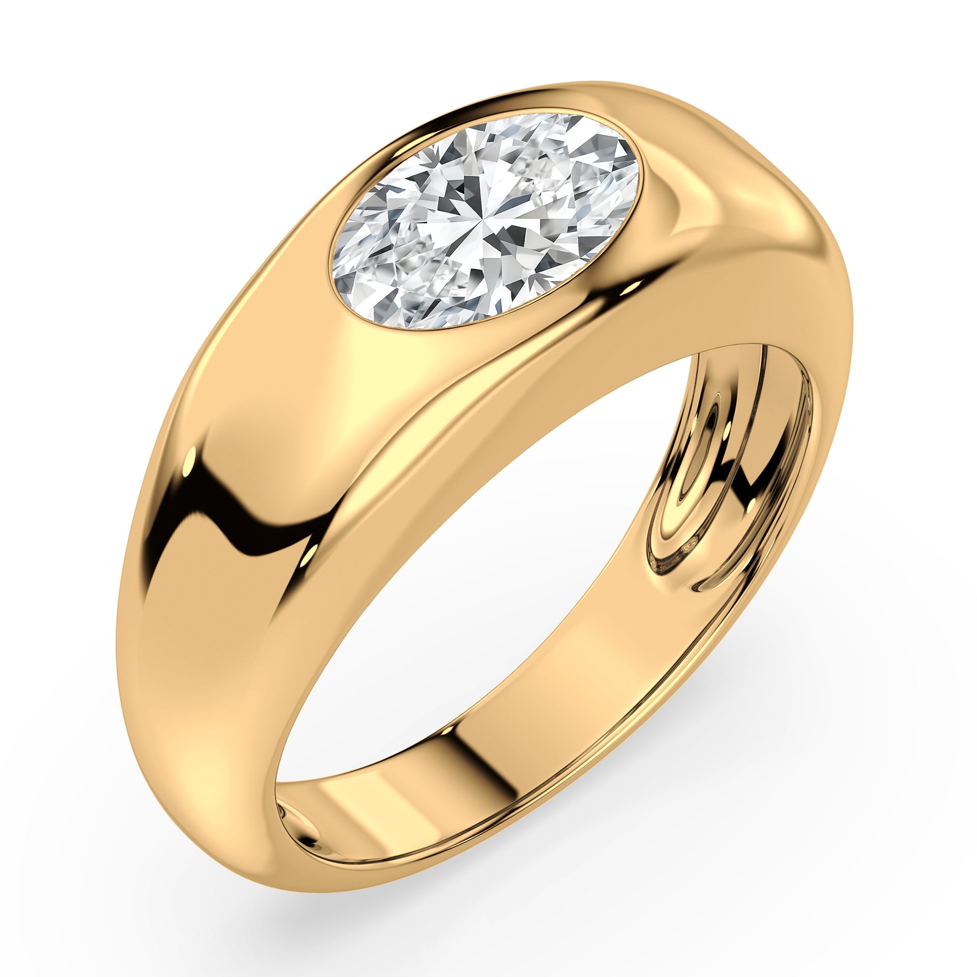 Serena East West Oval Lab Grown Diamond Dome Ring