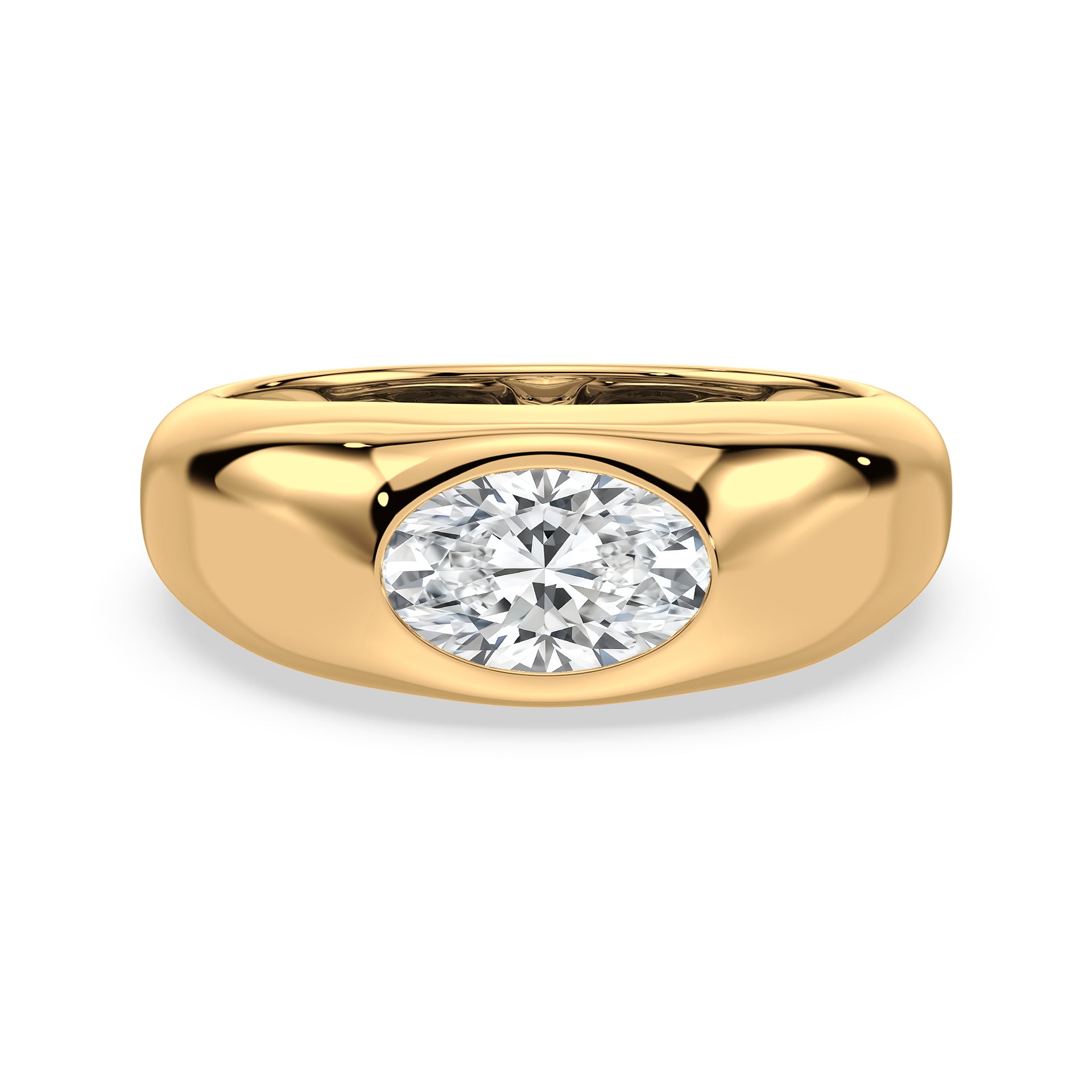 Serena East West Oval Lab Grown Diamond Dome Ring
