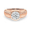 Lake Round Lab Grown Diamond Bezel Ripple Dome Ring