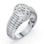 Lake Round Lab Grown Diamond Bezel Ripple Dome Ring