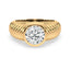 Lake Round Lab Grown Diamond Bezel Ripple Dome Ring