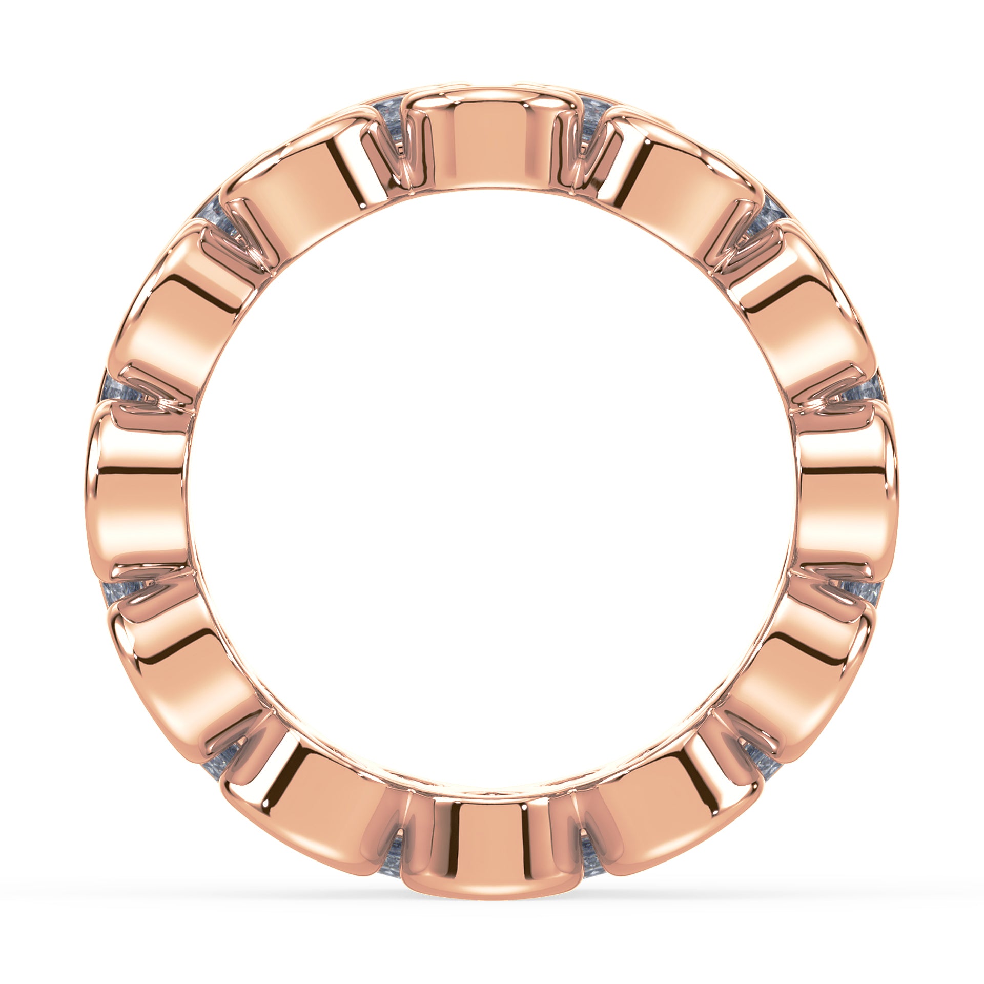 Piper Round Lab Grown Diamond Double Row Half Bezel Eternity Ring