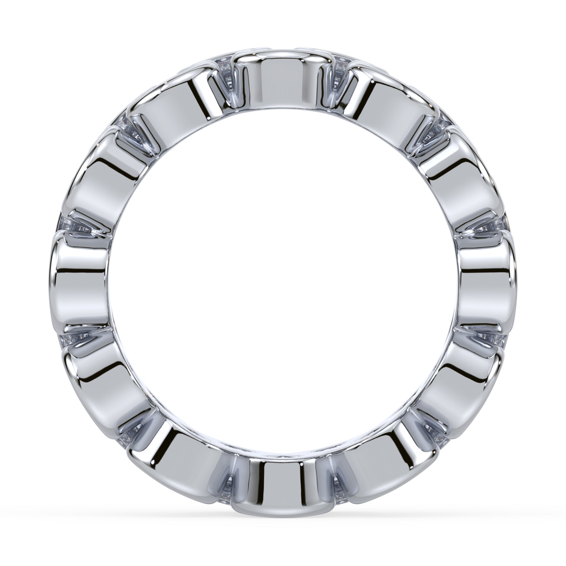 Piper Round Lab Grown Diamond Double Row Half Bezel Eternity Ring
