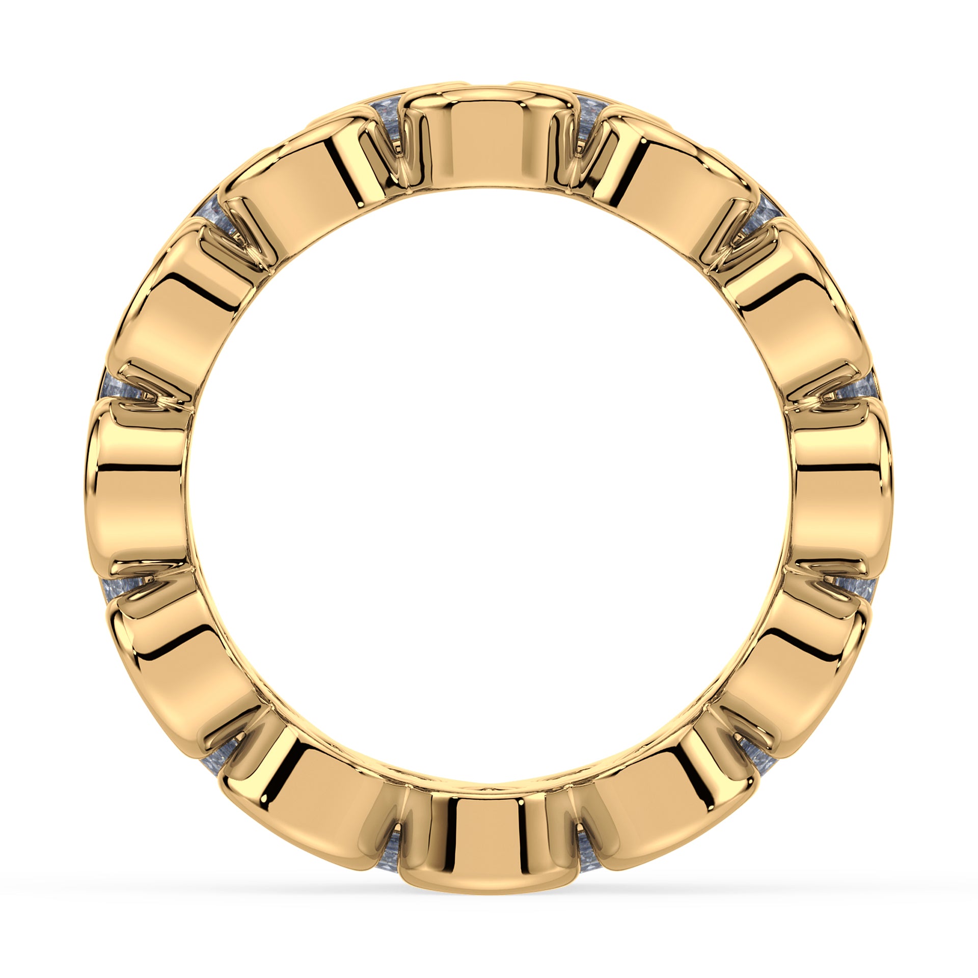 Piper Round Lab Grown Diamond Double Row Half Bezel Eternity Ring