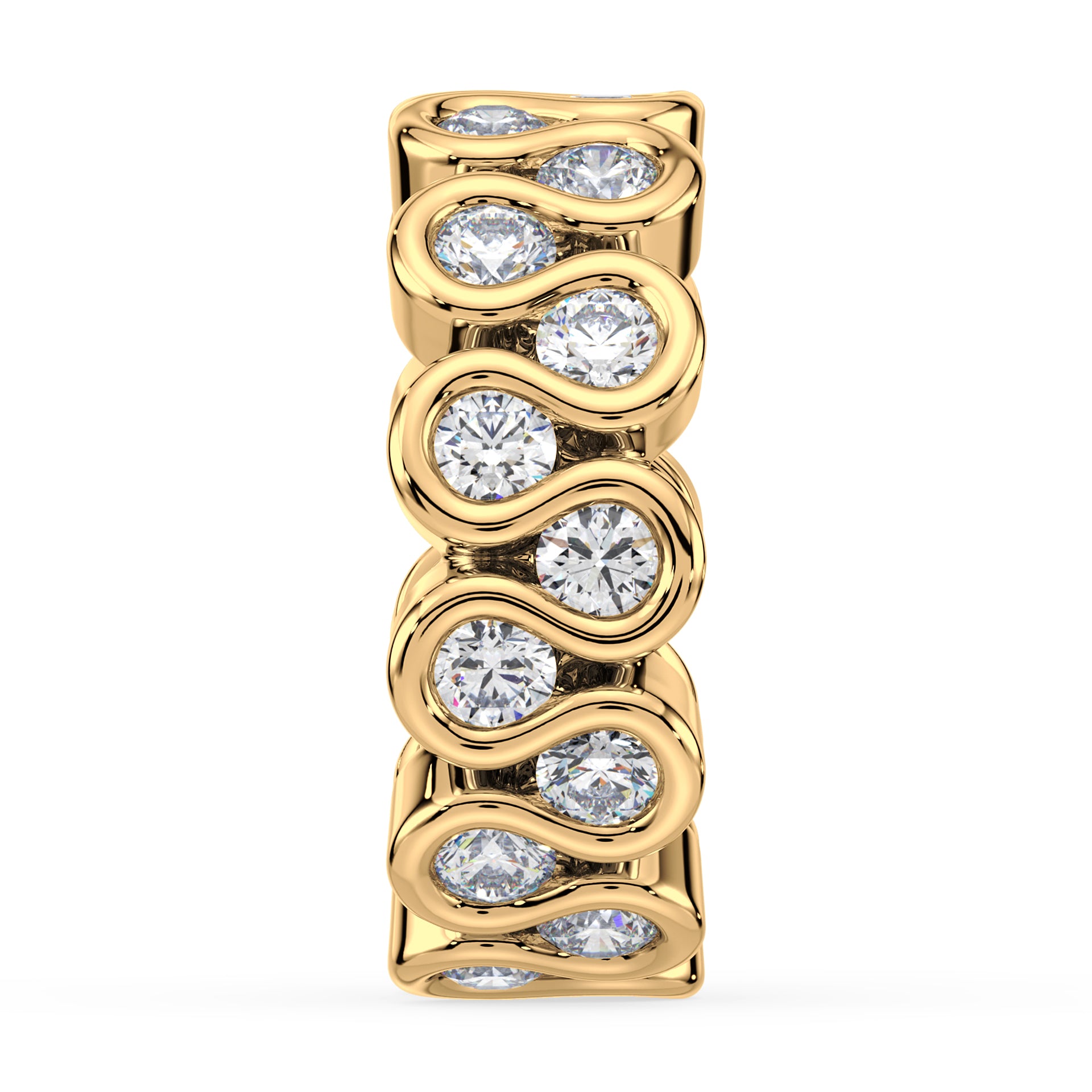 Piper Round Lab Grown Diamond Double Row Half Bezel Eternity Ring