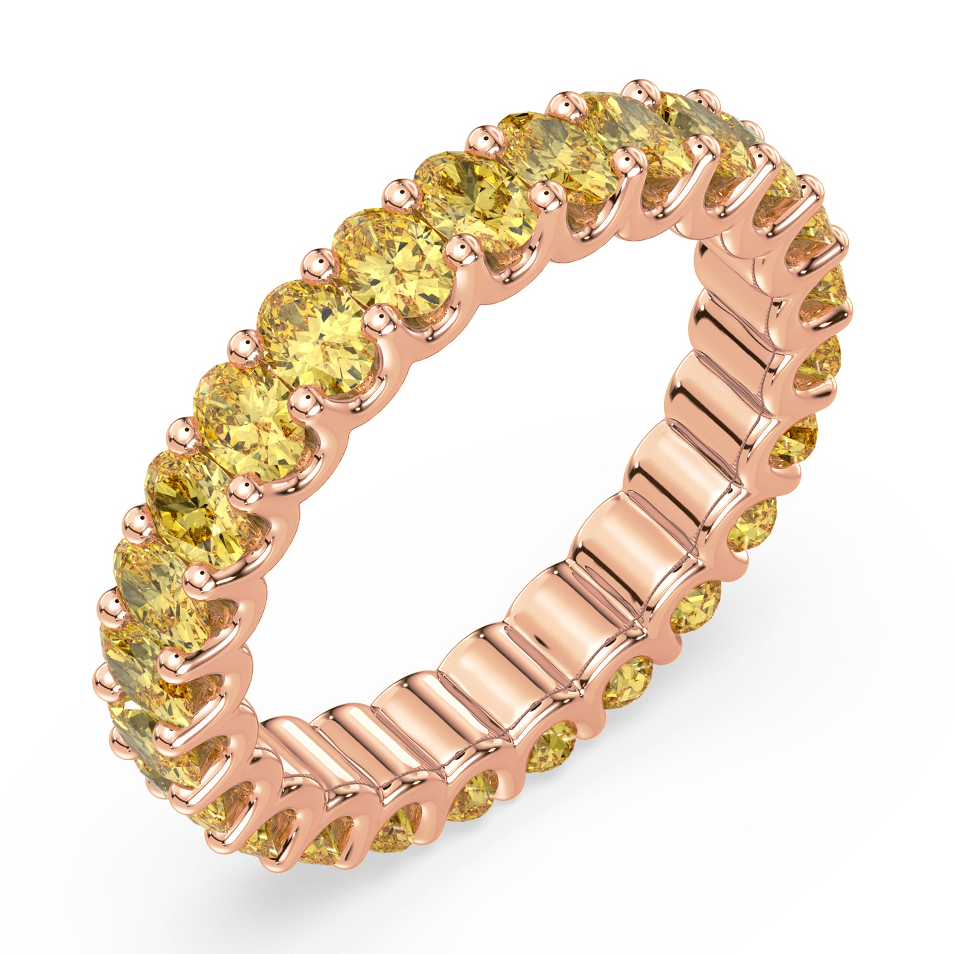 Greer Fancy Yellow Oval Lab Grown Diamond Eternity Ring