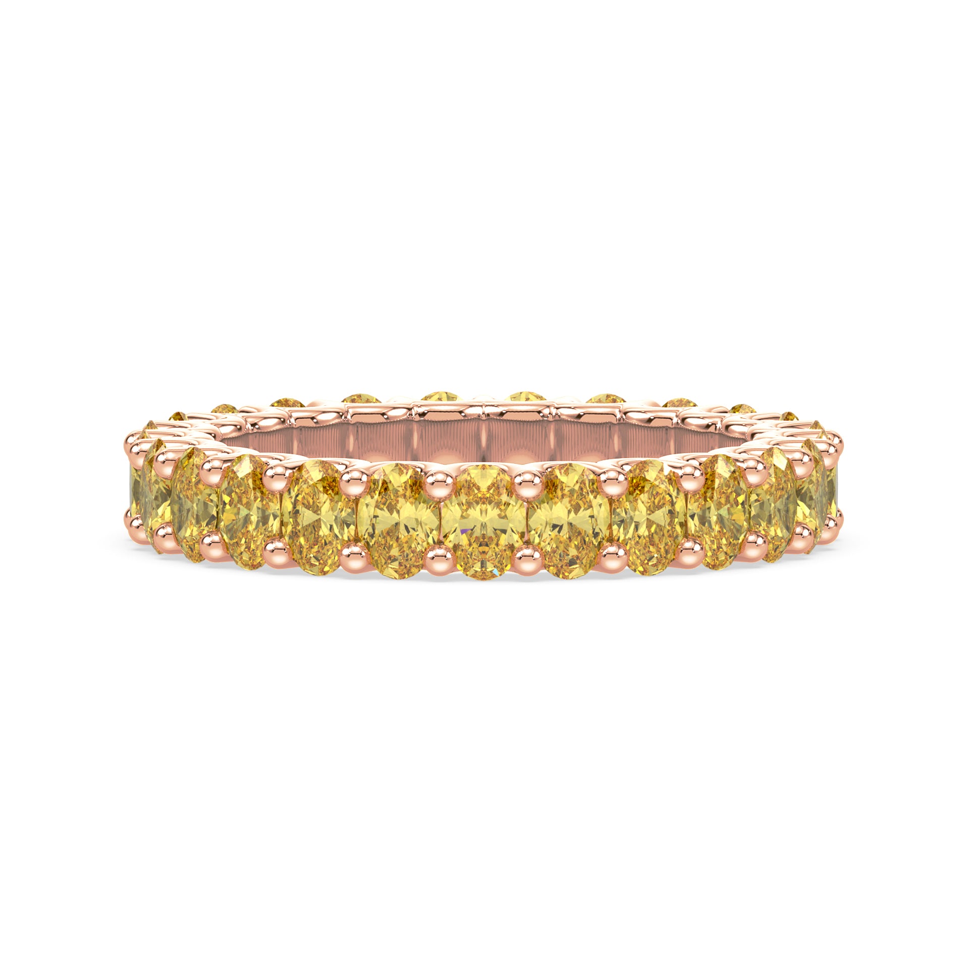 Greer Fancy Yellow Oval Lab Grown Diamond Eternity Ring