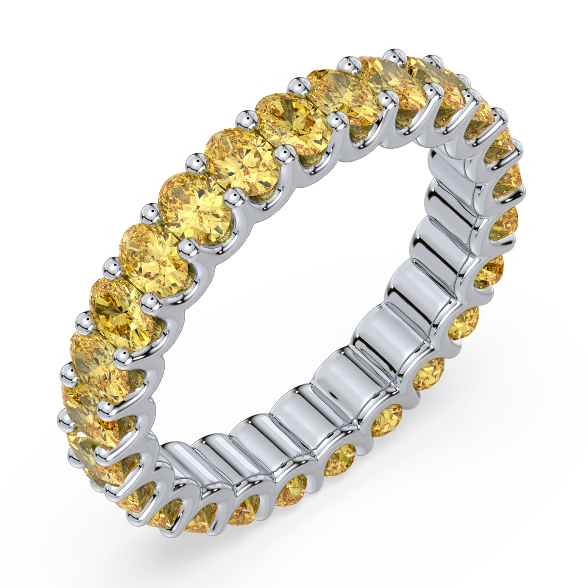 Greer Fancy Yellow Oval Lab Grown Diamond Eternity Ring