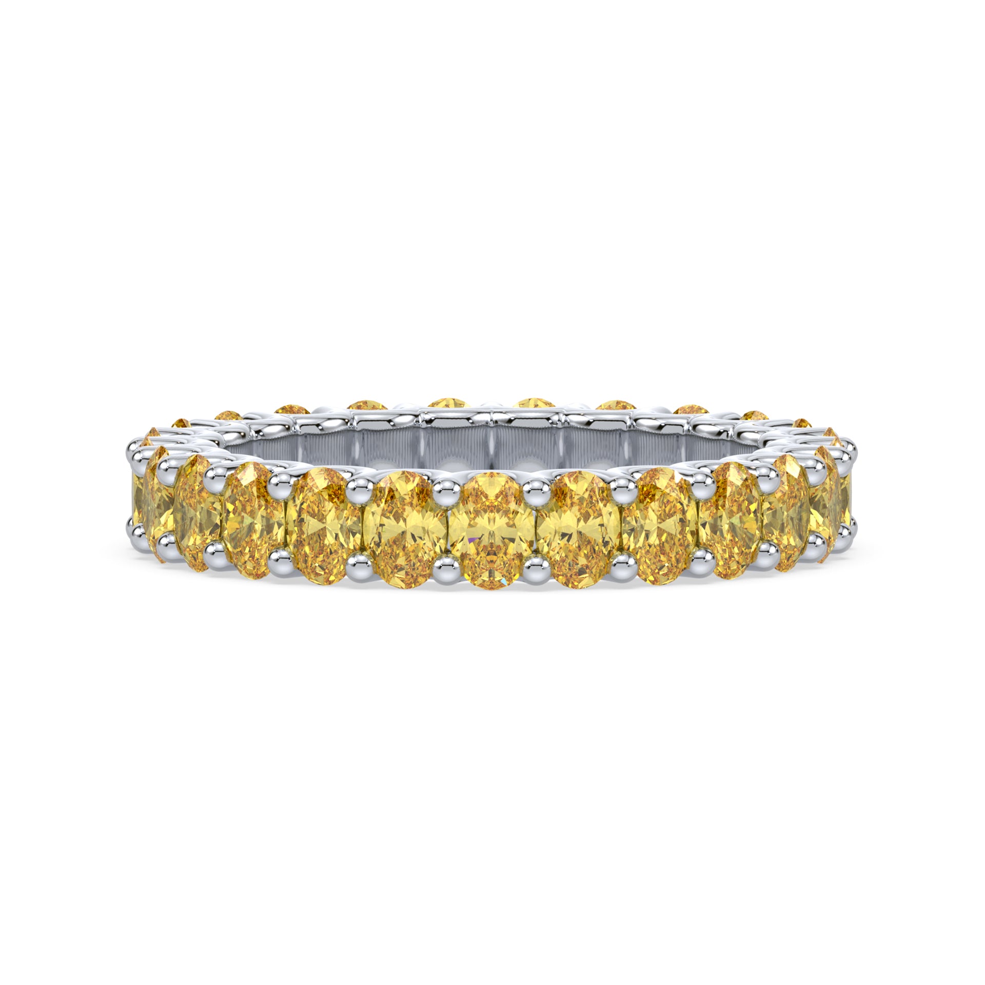 Greer Fancy Yellow Oval Lab Grown Diamond Eternity Ring