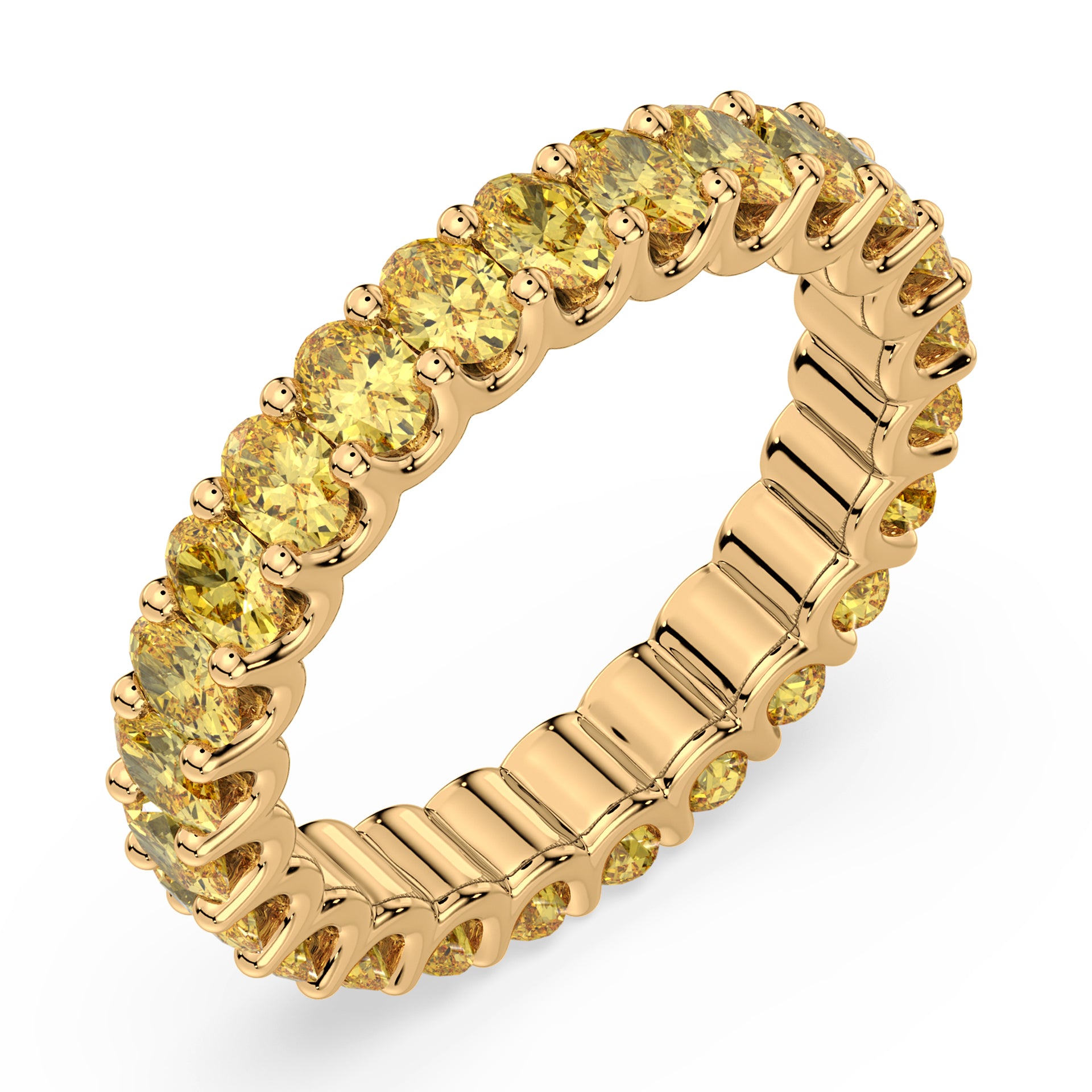 Greer Fancy Yellow Oval Lab Grown Diamond Eternity Ring