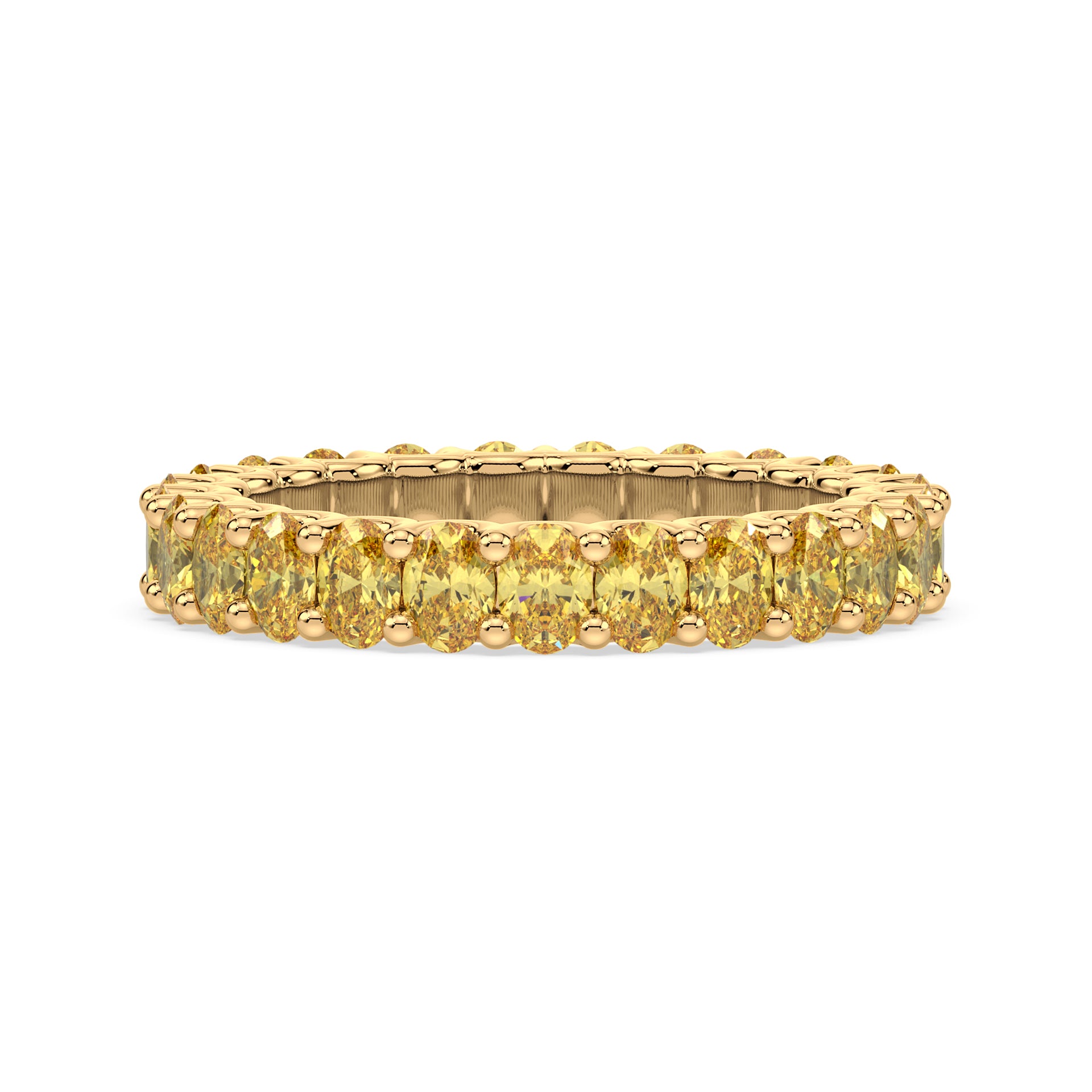 Greer Fancy Yellow Oval Lab Grown Diamond Eternity Ring