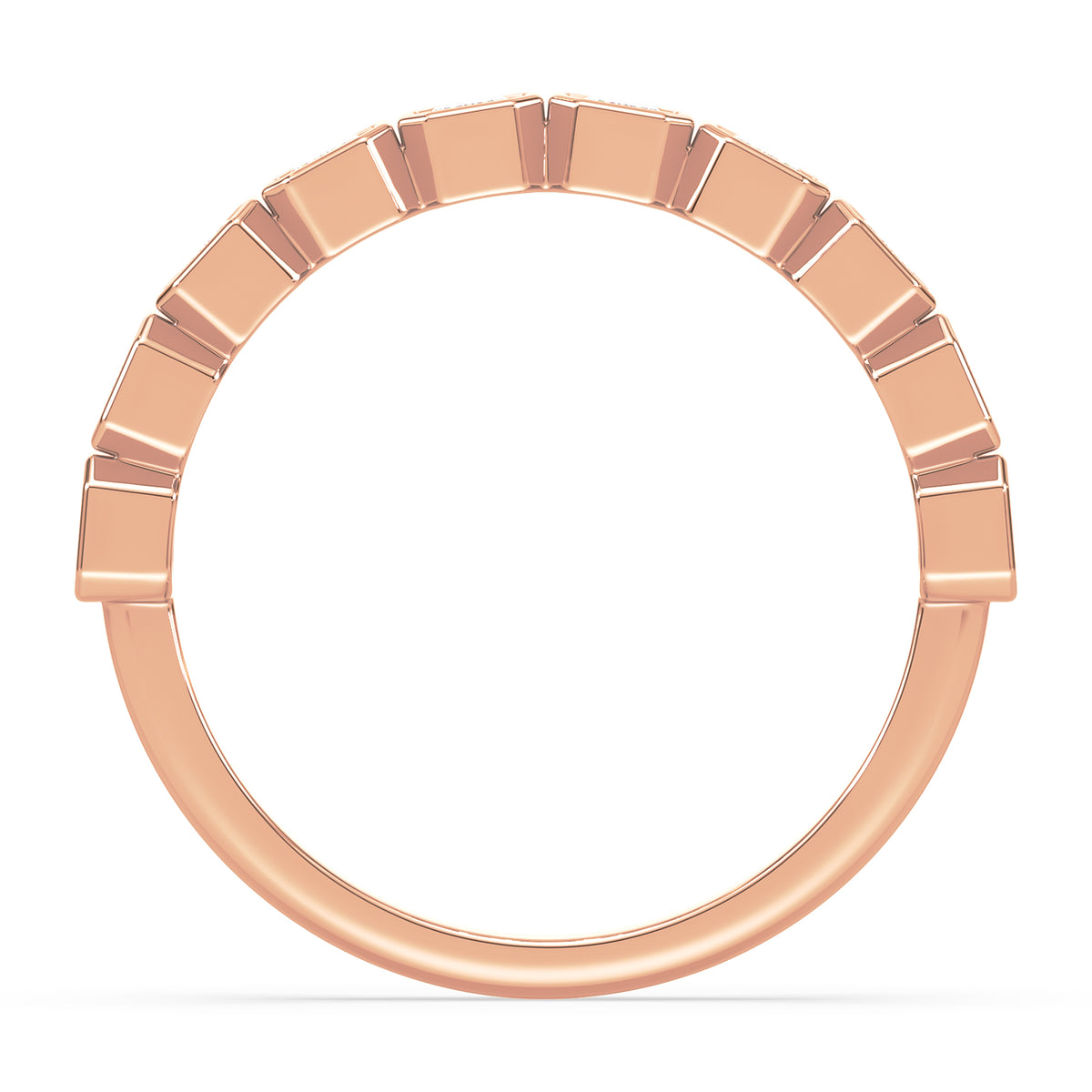 Greta Emerald Bezel Lab Grown Diamond Half Eternity Ring