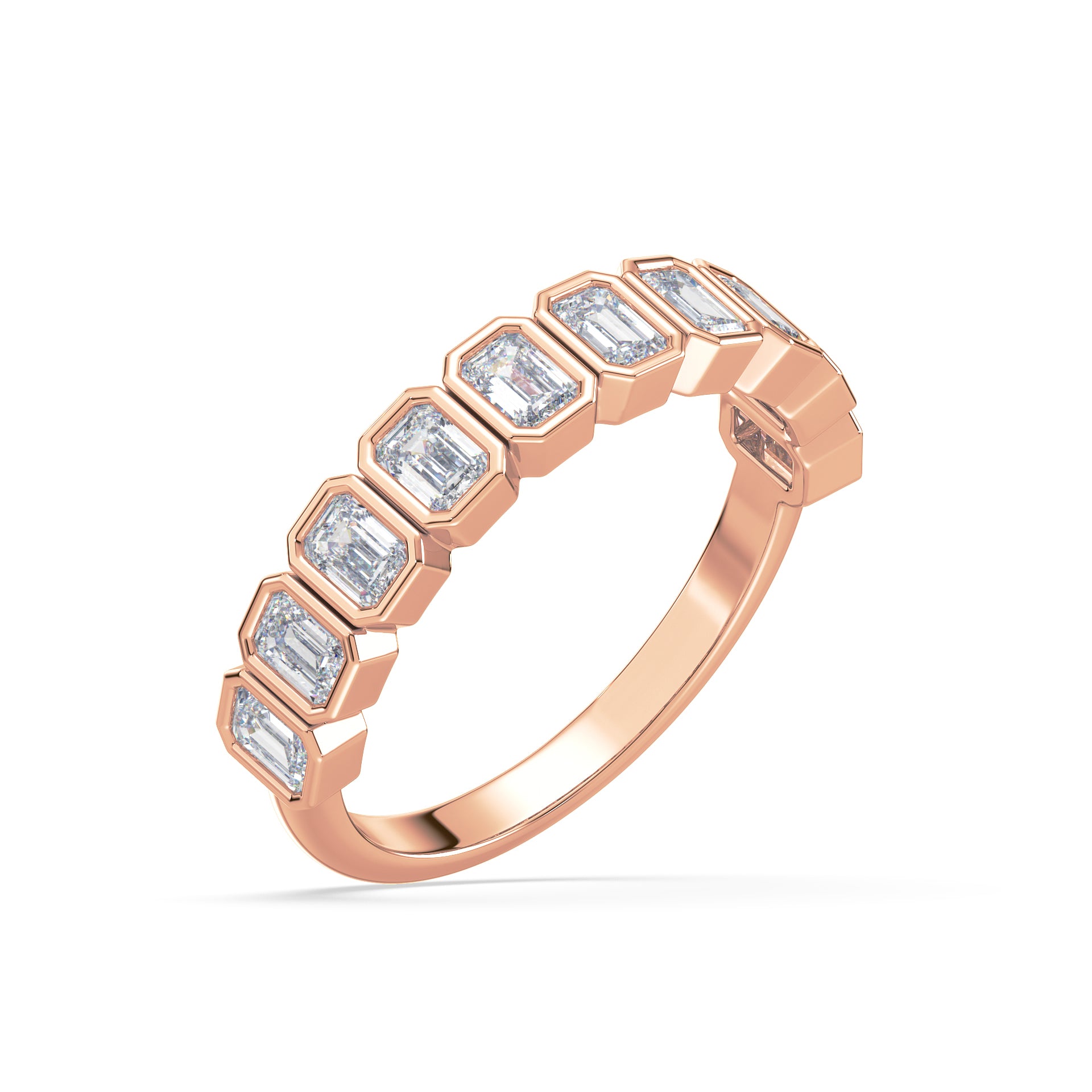 Greta Emerald Bezel Lab Grown Diamond Half Eternity Ring