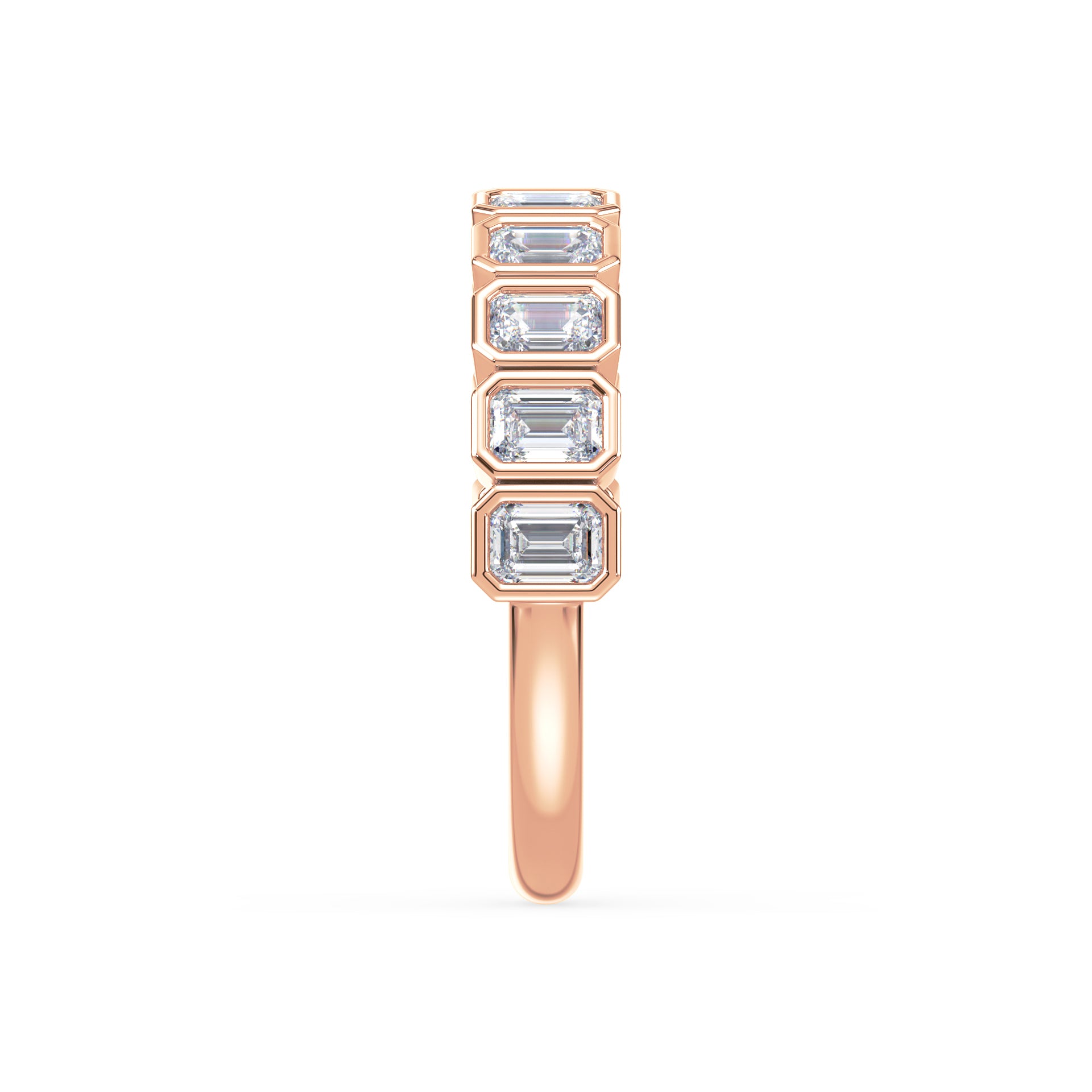 Greta Emerald Bezel Lab Grown Diamond Half Eternity Ring
