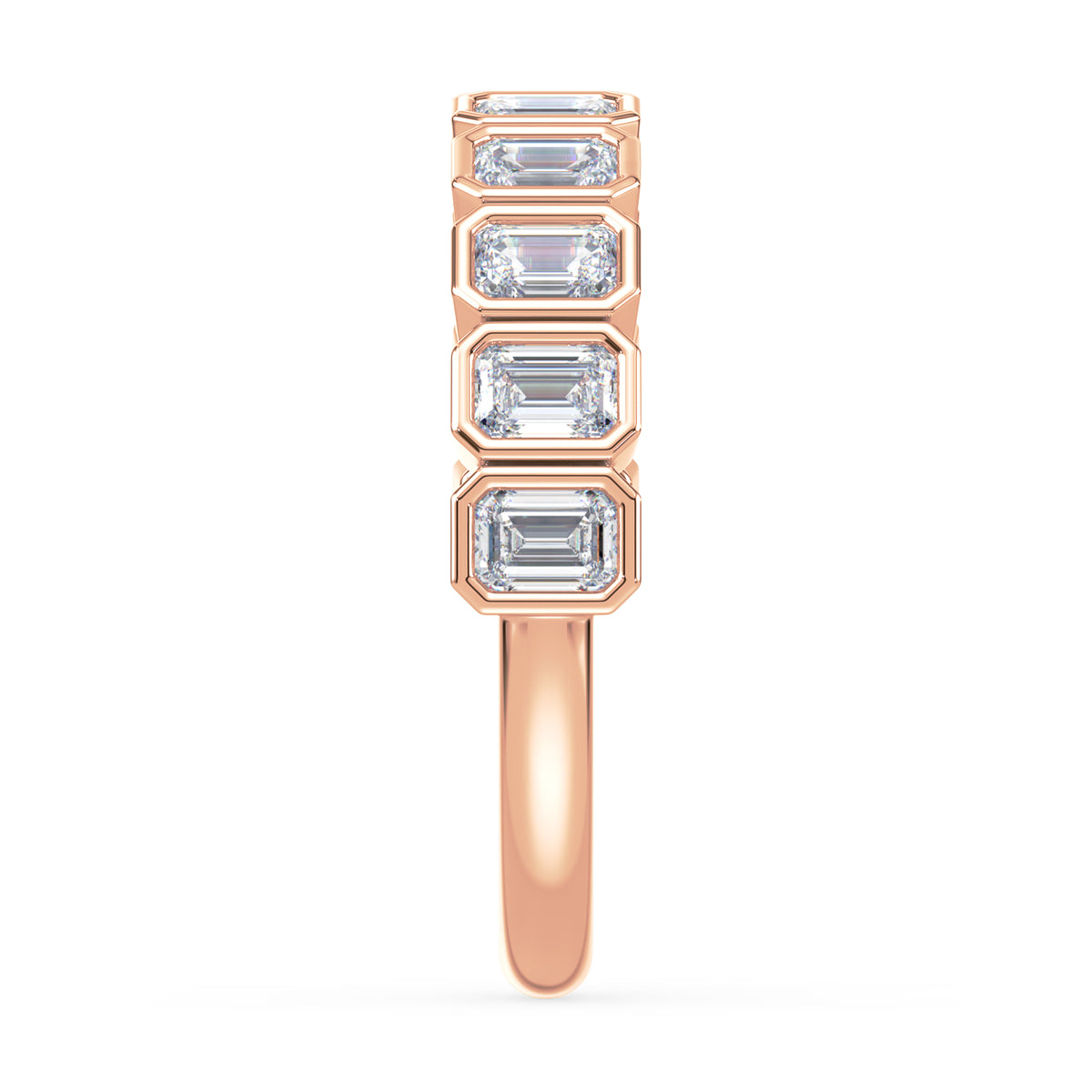 Greta Emerald Bezel Lab Grown Diamond Half Eternity Ring