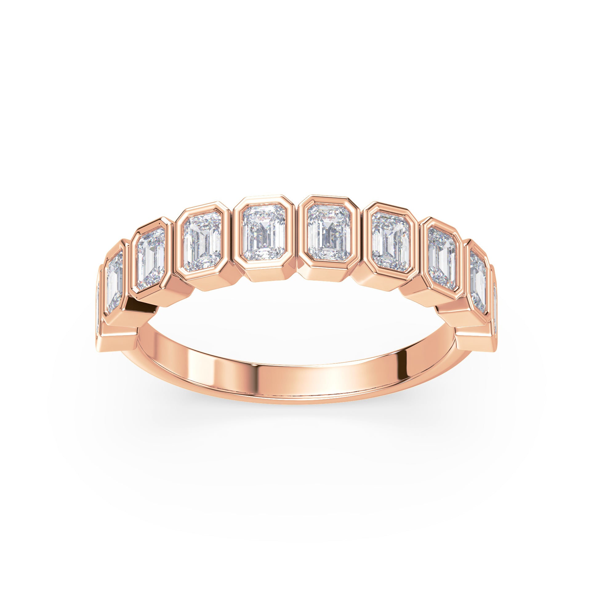 Greta Emerald Bezel Lab Grown Diamond Half Eternity Ring