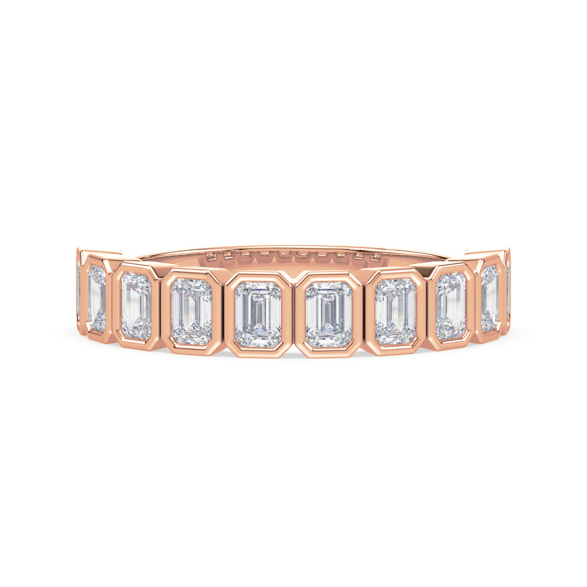 Greta Emerald Bezel Lab Grown Diamond Half Eternity Ring