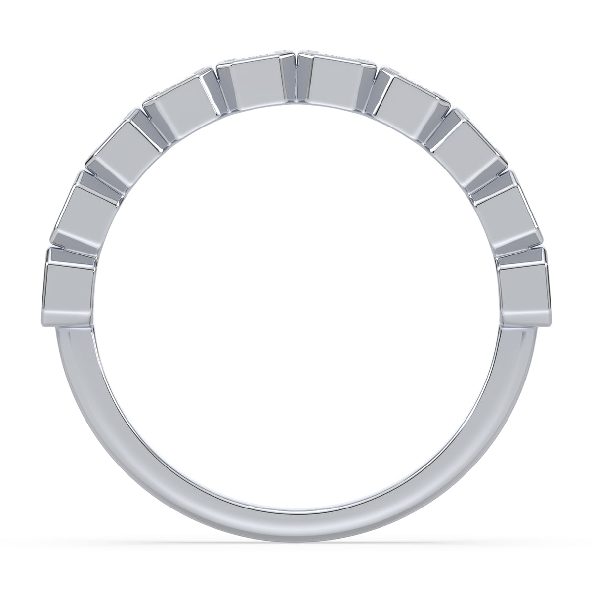 Greta Emerald Bezel Lab Grown Diamond Half Eternity Ring