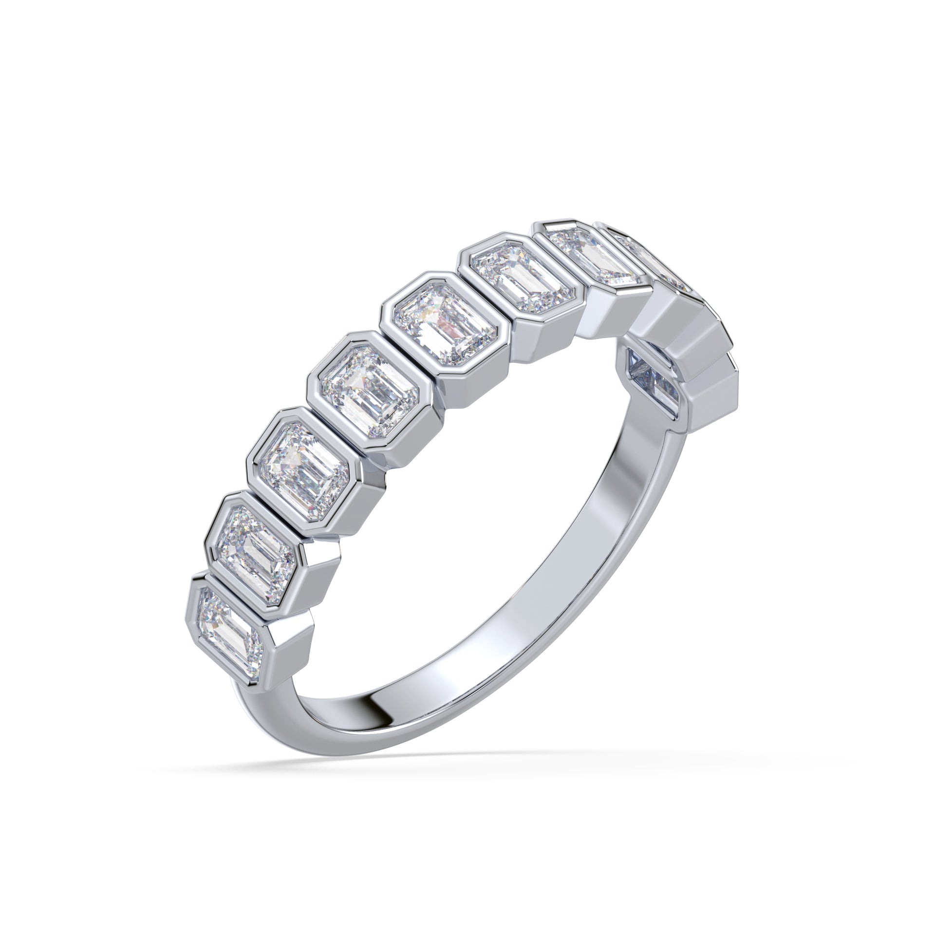 Greta Emerald Bezel Lab Grown Diamond Half Eternity Ring