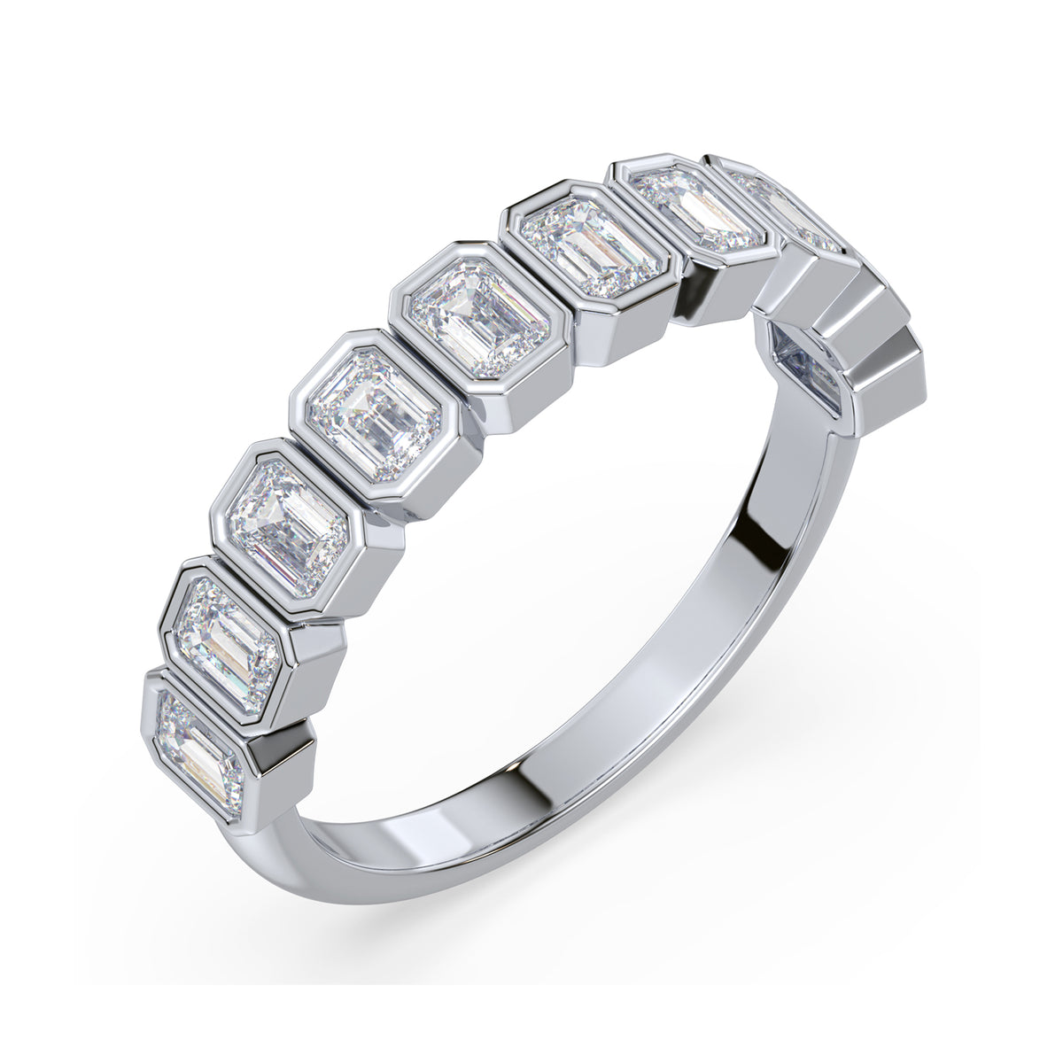 Greta Emerald Bezel Lab Grown Diamond Half Eternity Ring