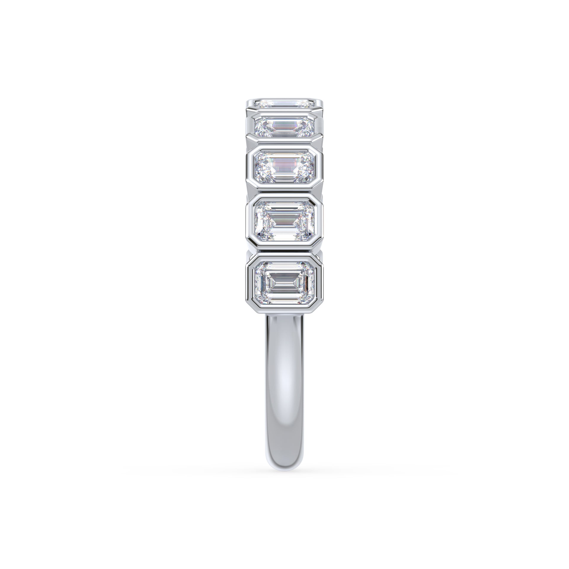 Greta Emerald Bezel Lab Grown Diamond Half Eternity Ring