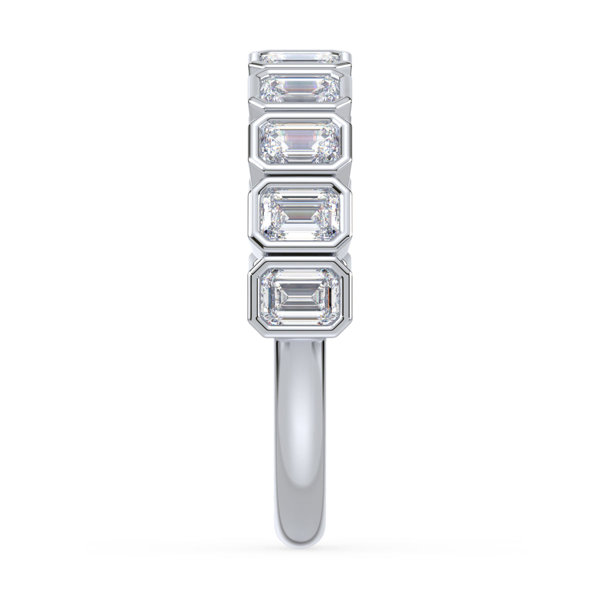 Greta Emerald Bezel Lab Grown Diamond Half Eternity Ring