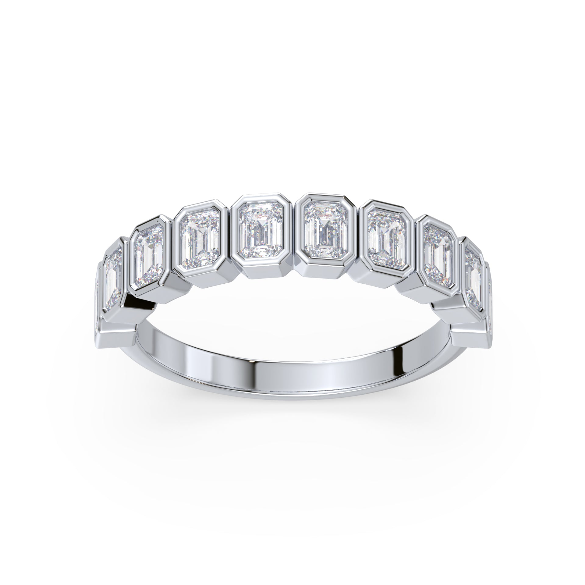 Greta Emerald Bezel Lab Grown Diamond Half Eternity Ring