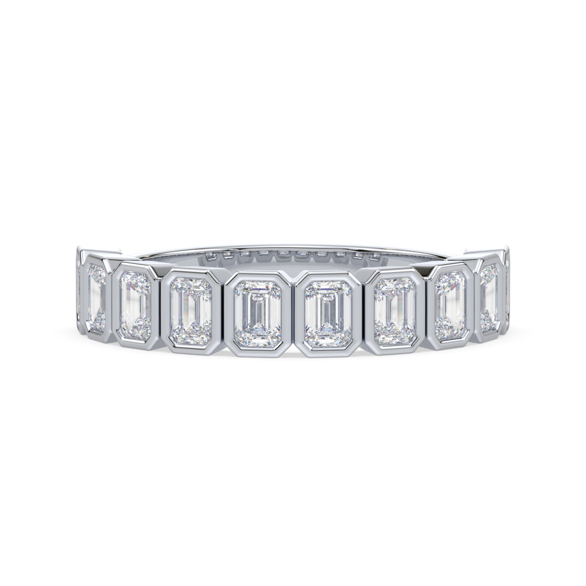 Greta Emerald Bezel Lab Grown Diamond Half Eternity Ring