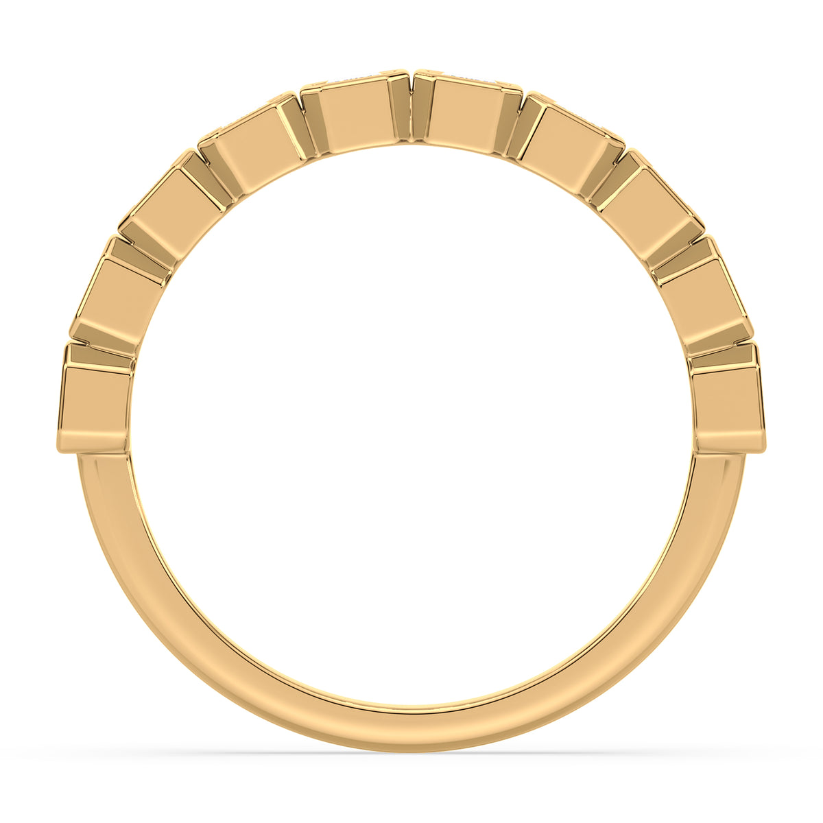 Greta Emerald Bezel Lab Grown Diamond Half Eternity Ring