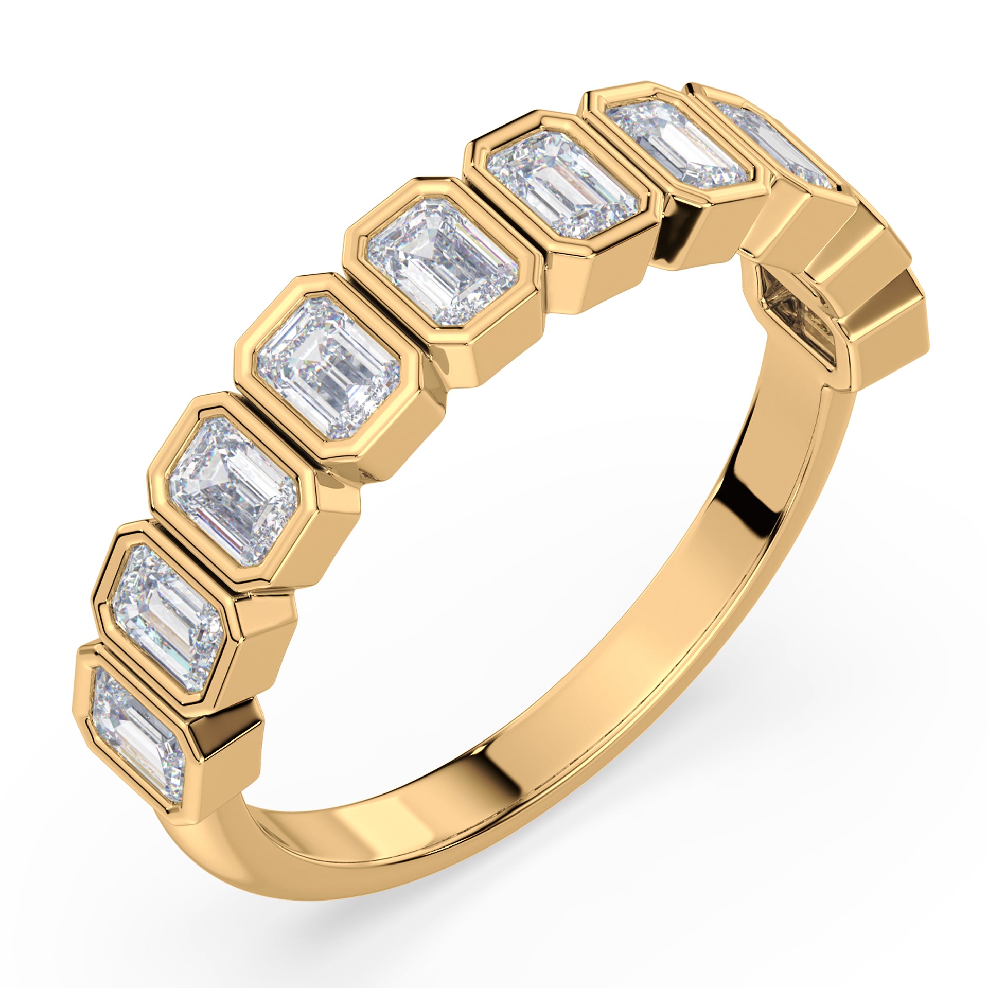 Greta Emerald Bezel Lab Grown Diamond Half Eternity Ring