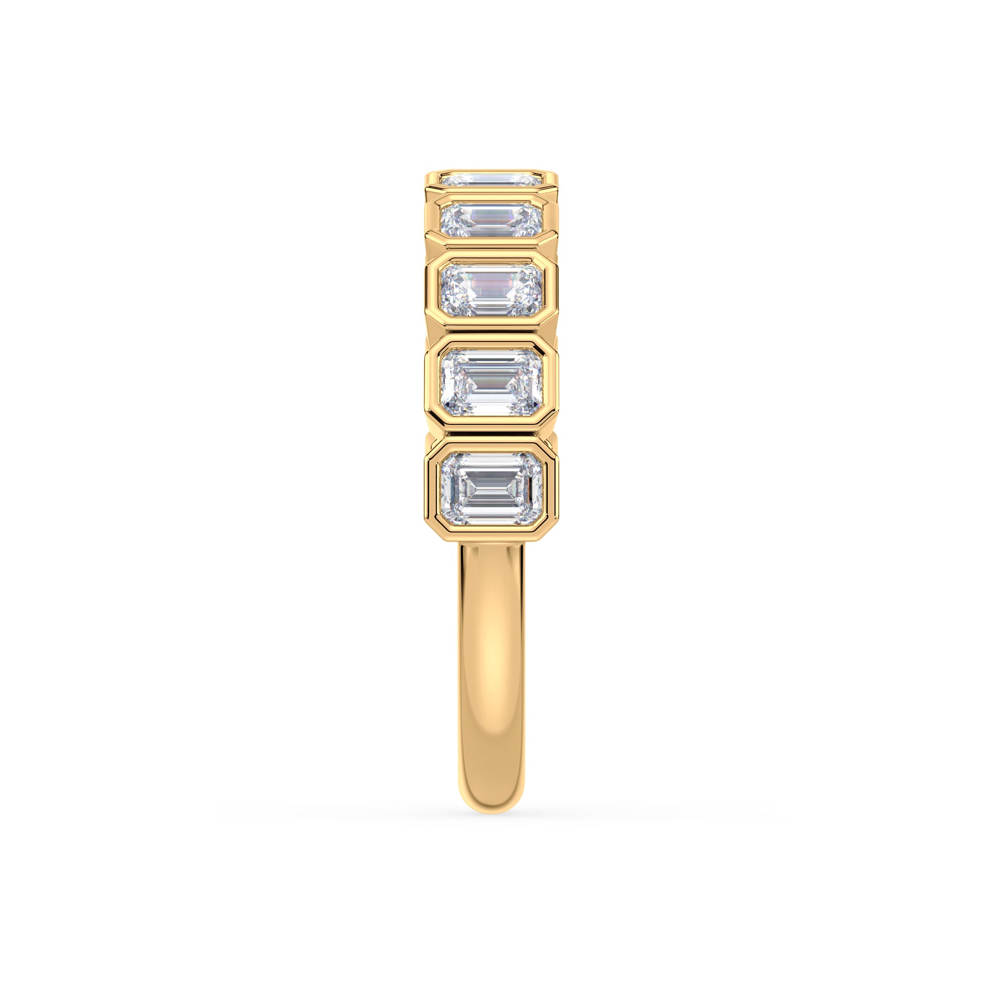 Greta Emerald Bezel Lab Grown Diamond Half Eternity Ring