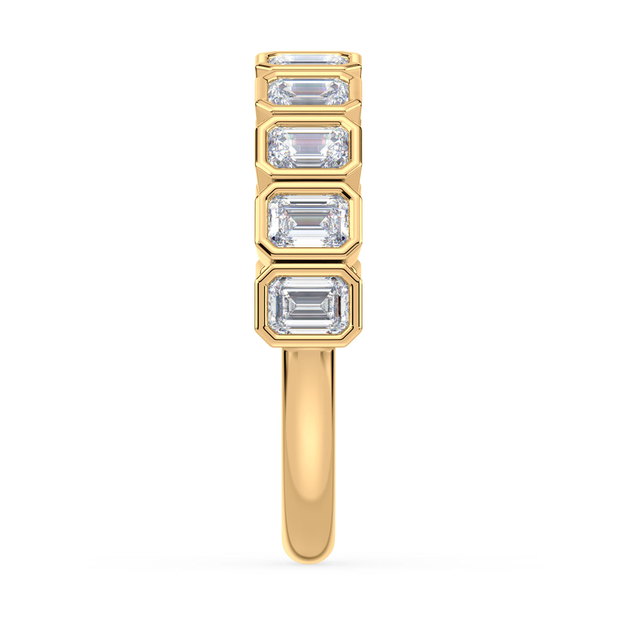 Greta Emerald Bezel Lab Grown Diamond Half Eternity Ring
