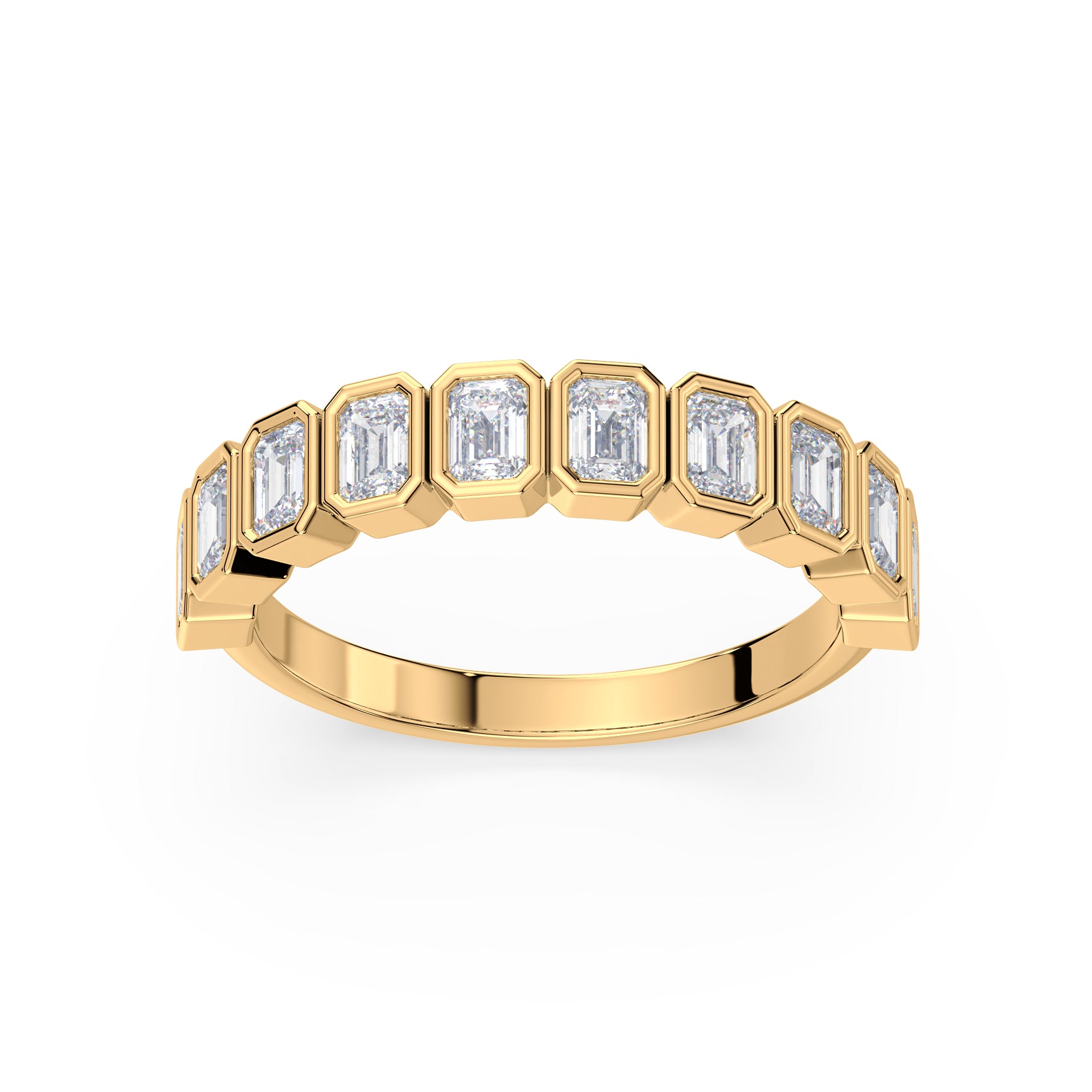 Greta Emerald Bezel Lab Grown Diamond Half Eternity Ring