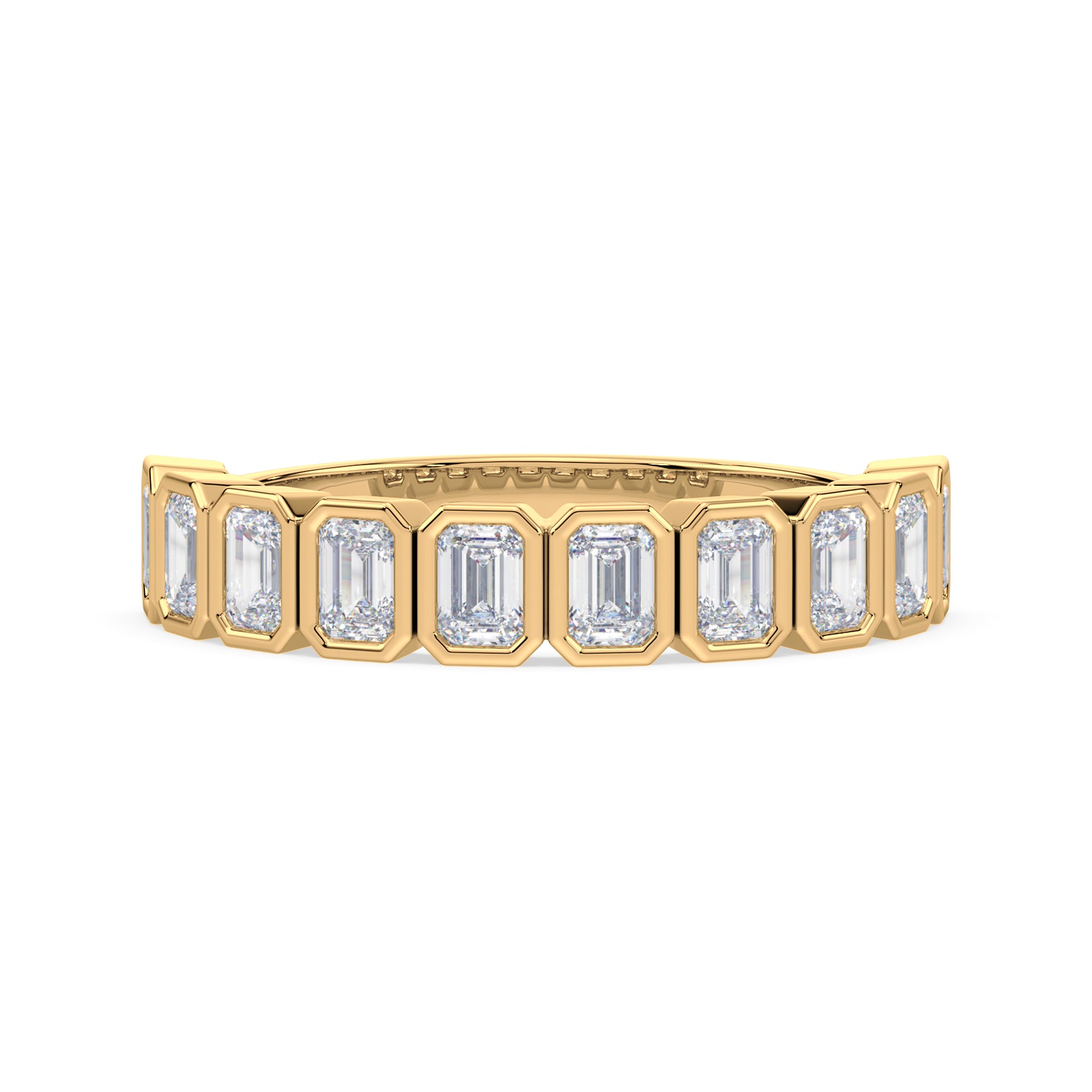 Greta Emerald Bezel Lab Grown Diamond Half Eternity Ring