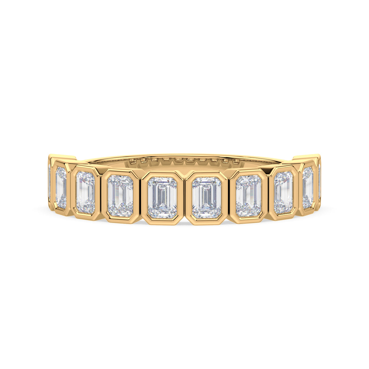Greta Emerald Bezel Lab Grown Diamond Half Eternity Ring