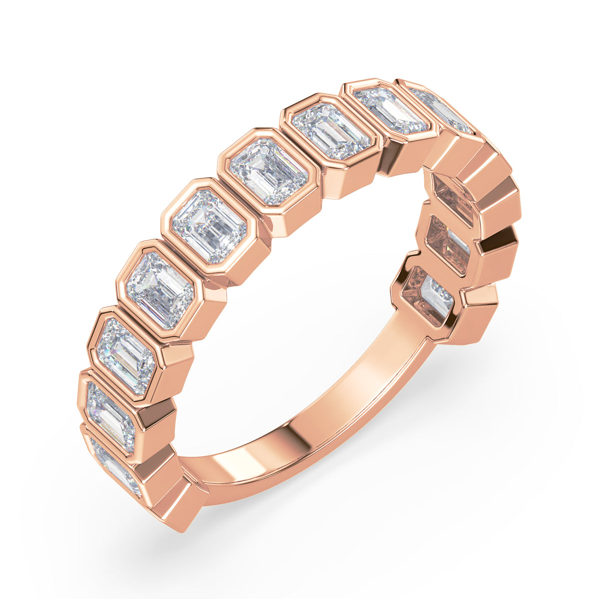 Greta Emerald Bezel Lab Grown Diamond 3/4 Eternity Ring