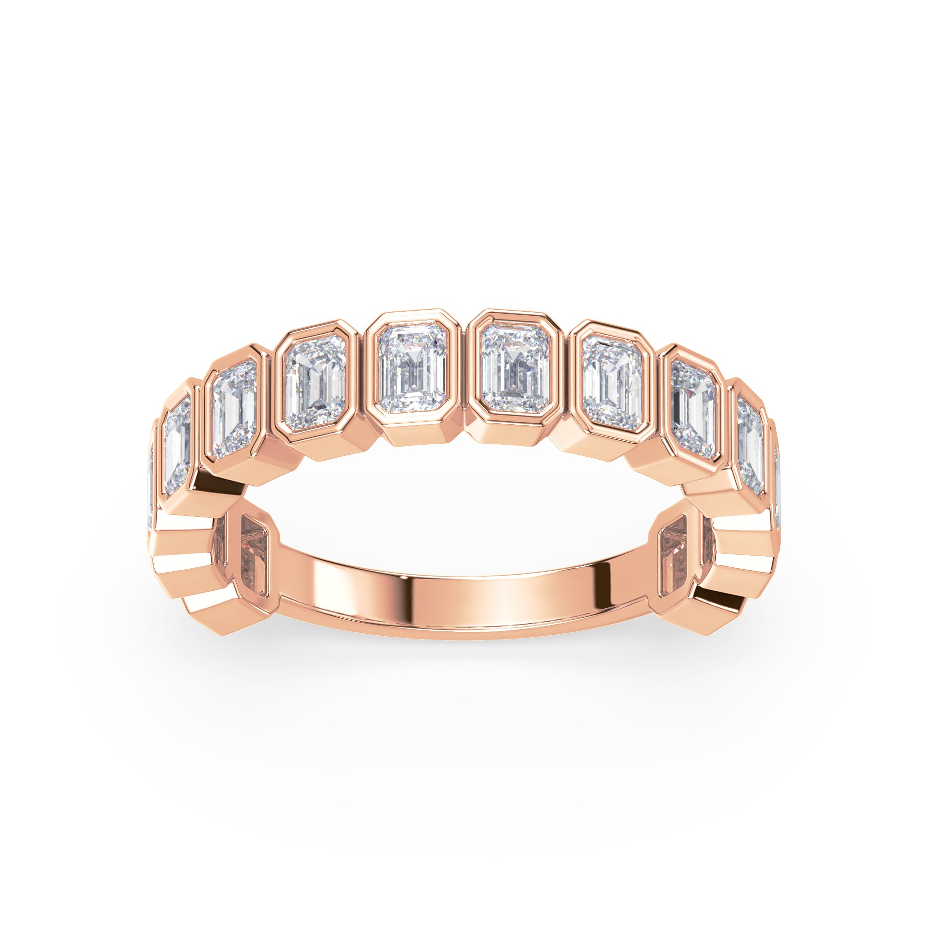 Greta Emerald Bezel Lab Grown Diamond 3/4 Eternity Ring